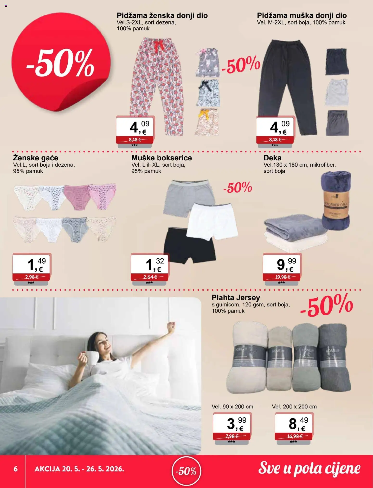 KTC katalog | vrijedi od 20.05.2026 | Stranica: 6 | Proizvodi: Plahta, Pidžama, Bokserice, Deka