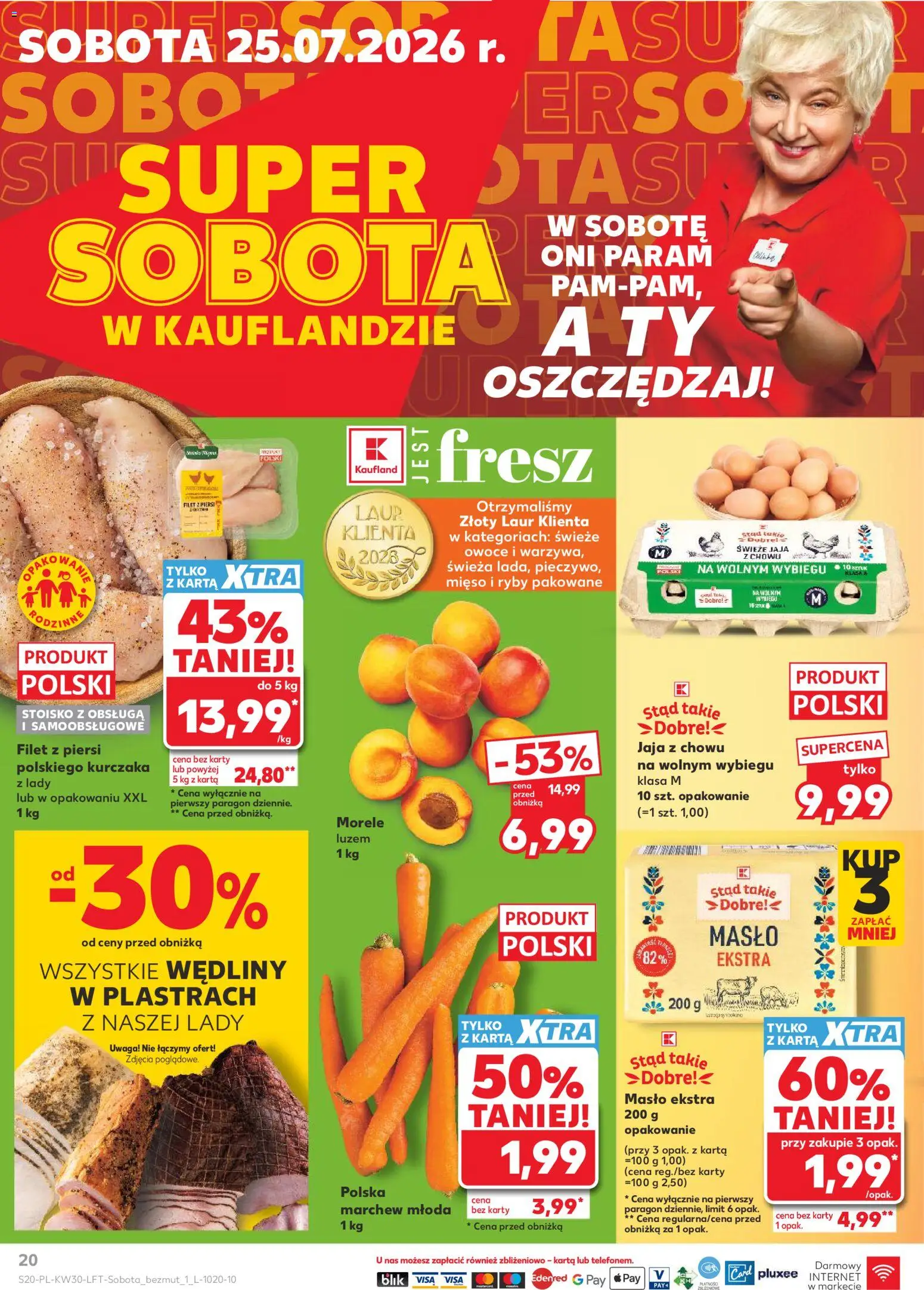 Kaufland Polsko leták od 23.07.2026 | Strana: 20 | Produkty: Máslo, Ryby, Filet, Karty
