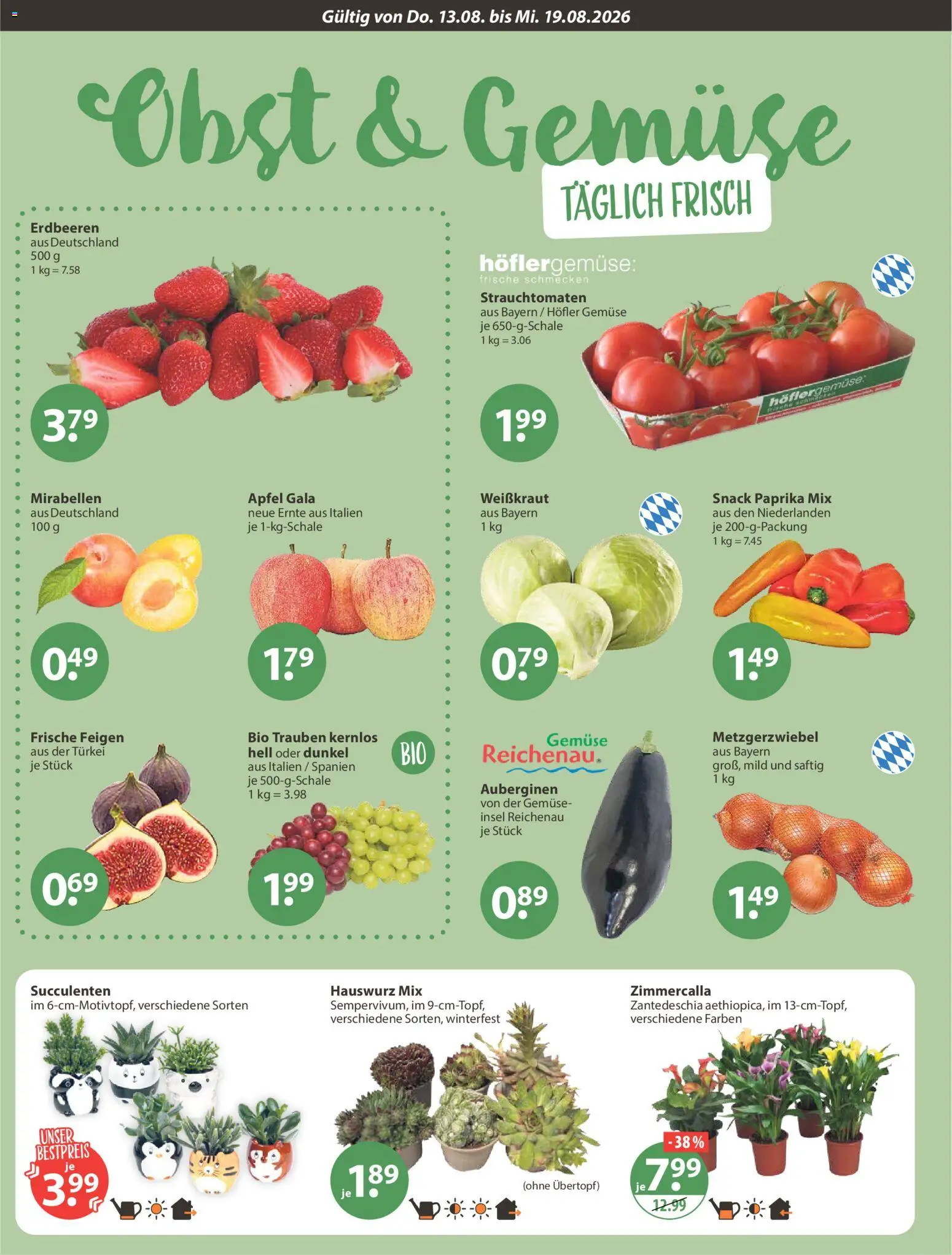 V-Markt Angebote – gültig ab 13.08.2026 | Seite: 4 | Produkte: Gemüse, Paprika, Obst, Feigen