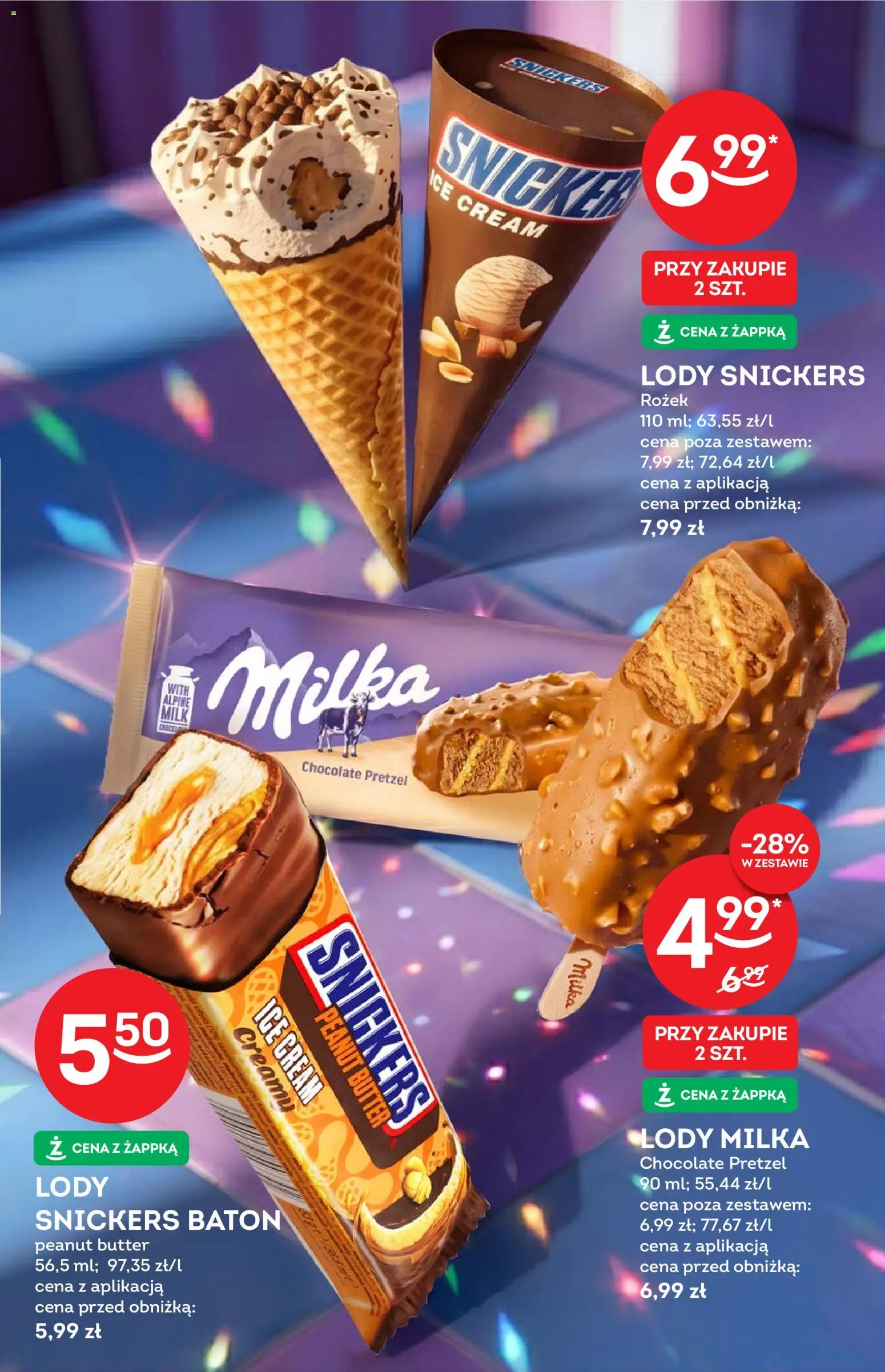 Żabka gazetka - Katalog lodowy od 15.07.2026 | Strona: 6 | Produkty: Milka, Baton, Lody