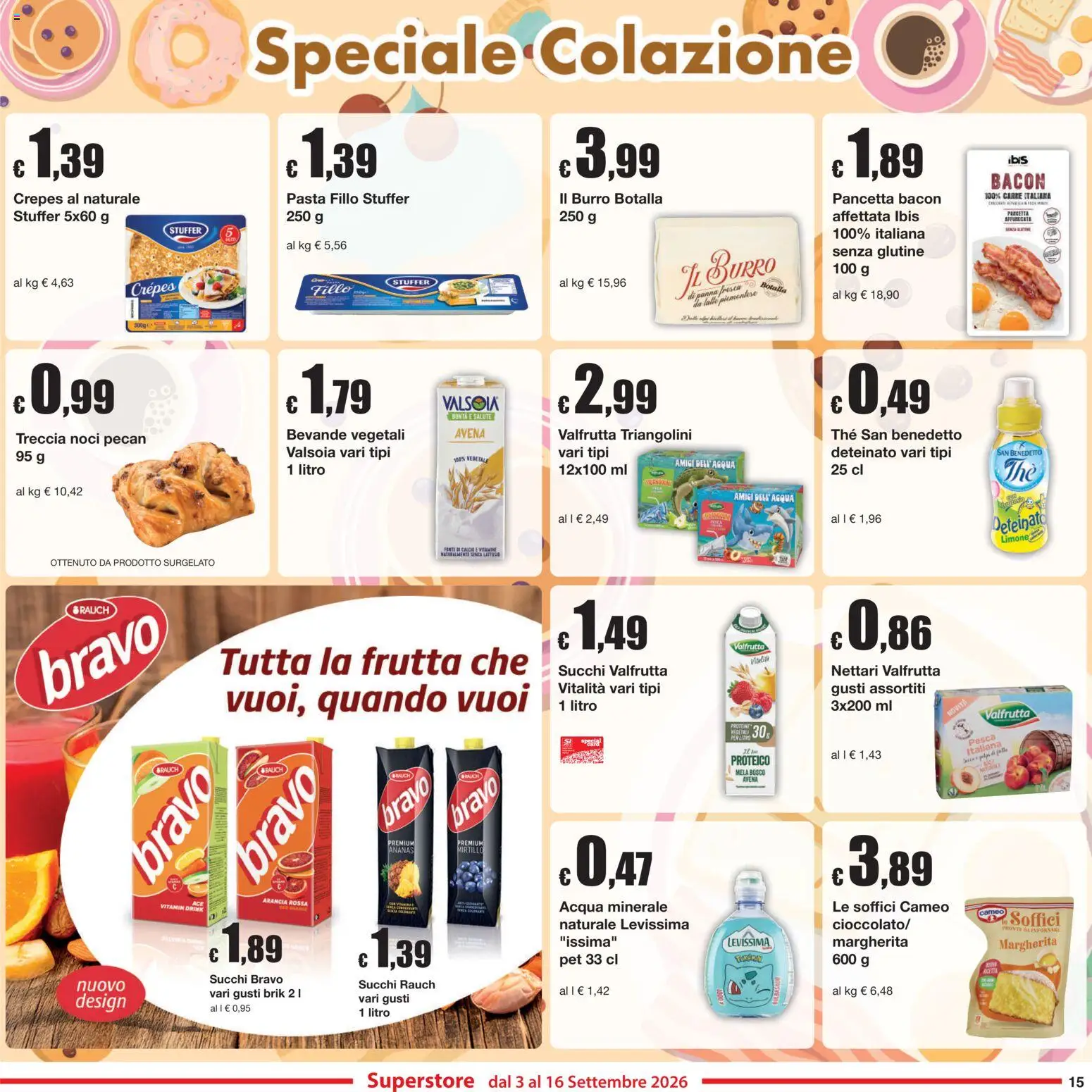Volantino Sì con Te del 03/09/2026 | Pagina: 15 | Prodotti: Acqua, Frutta, Pesca, Noci