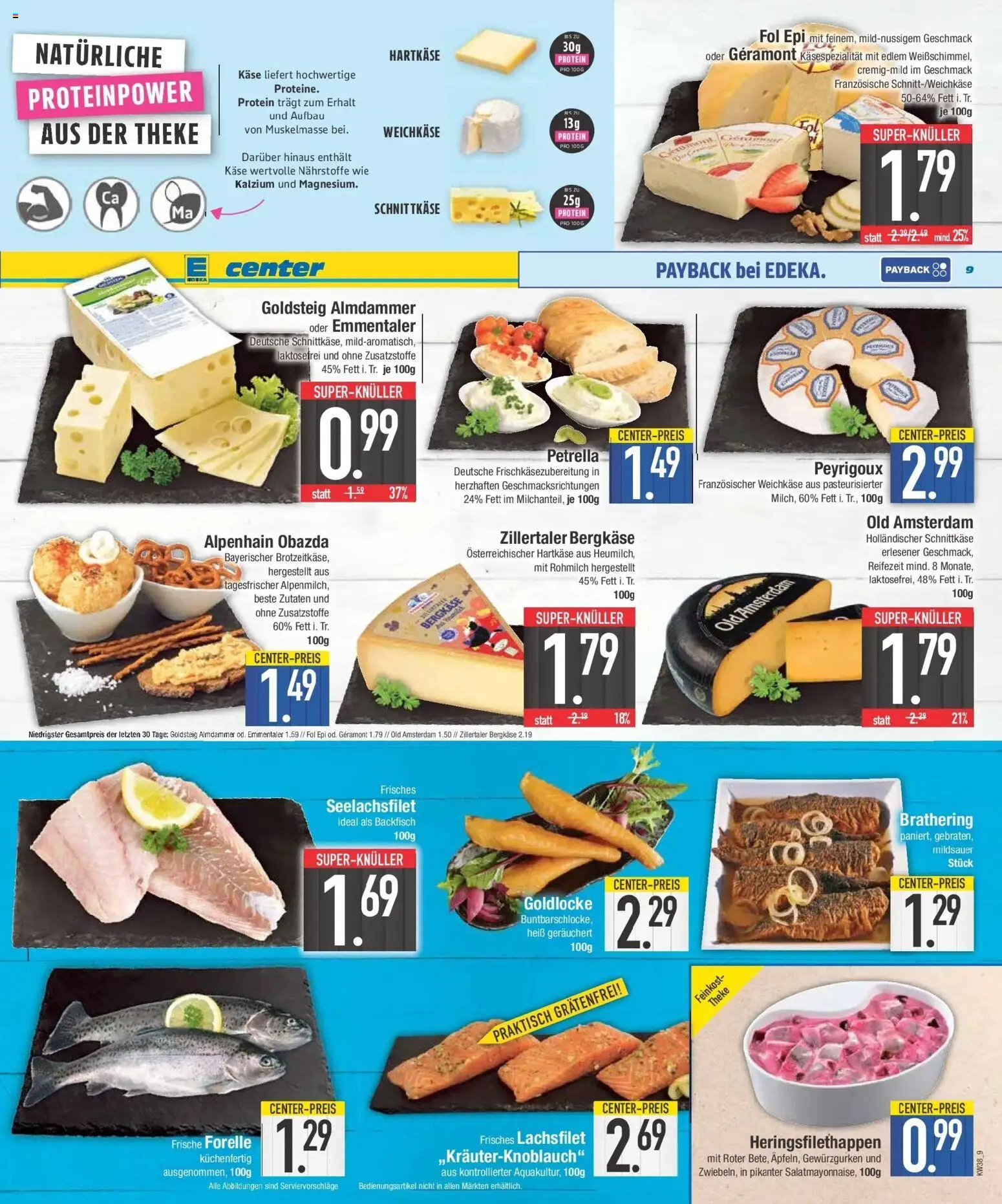 E center Prospekt Bad Reichenhall (ab 14.09.2026) zum Blättern | Seite: 9 | Produkte: Geramont, Käse, Theke