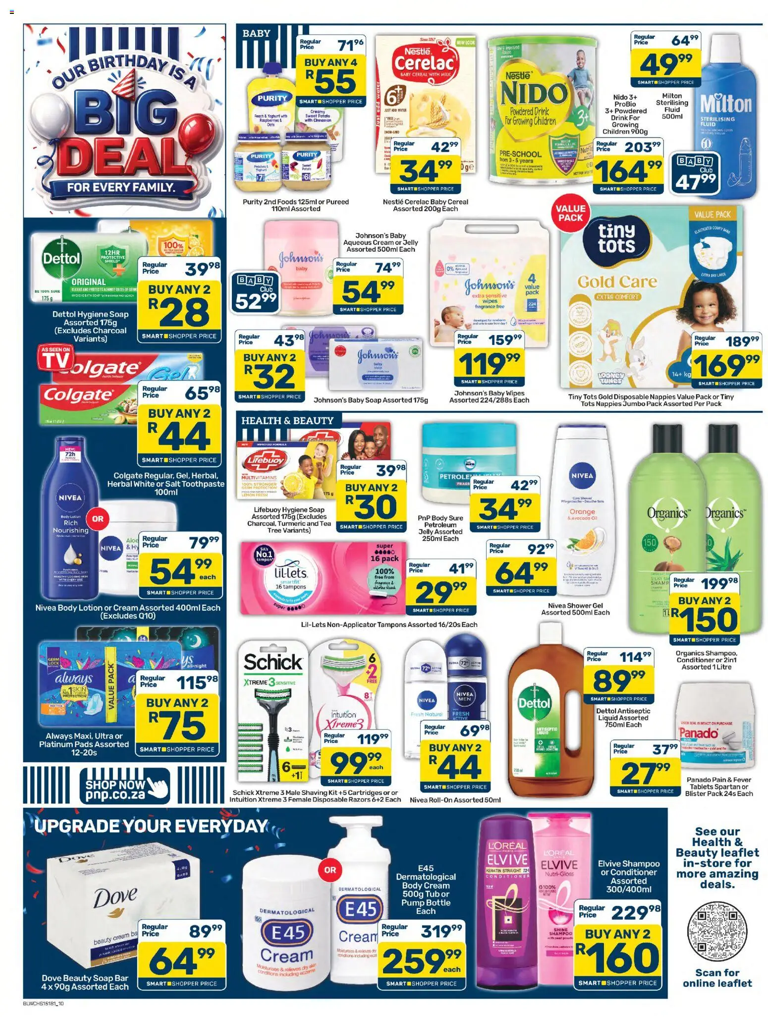 New Pick n Pay catalogue – valid from 24/07/2026 | Page: 10 | Products: Milk, Cream, Water, Razors
