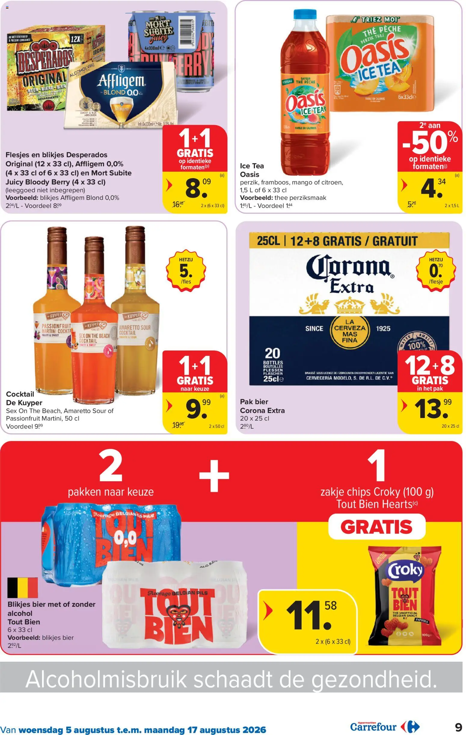 {H1} | Pagina: 9 | Producten: Chips, Corona Extra, Amaretto, Alcohol