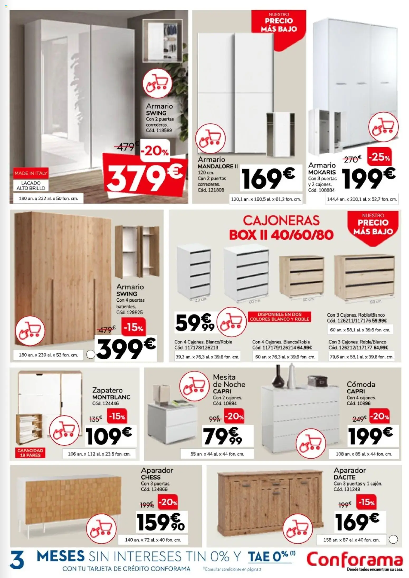 Conforama folleto │ válido desde el 30/07/2026 | Página: 11 | Productos: Zapatero, Armario, Aparador