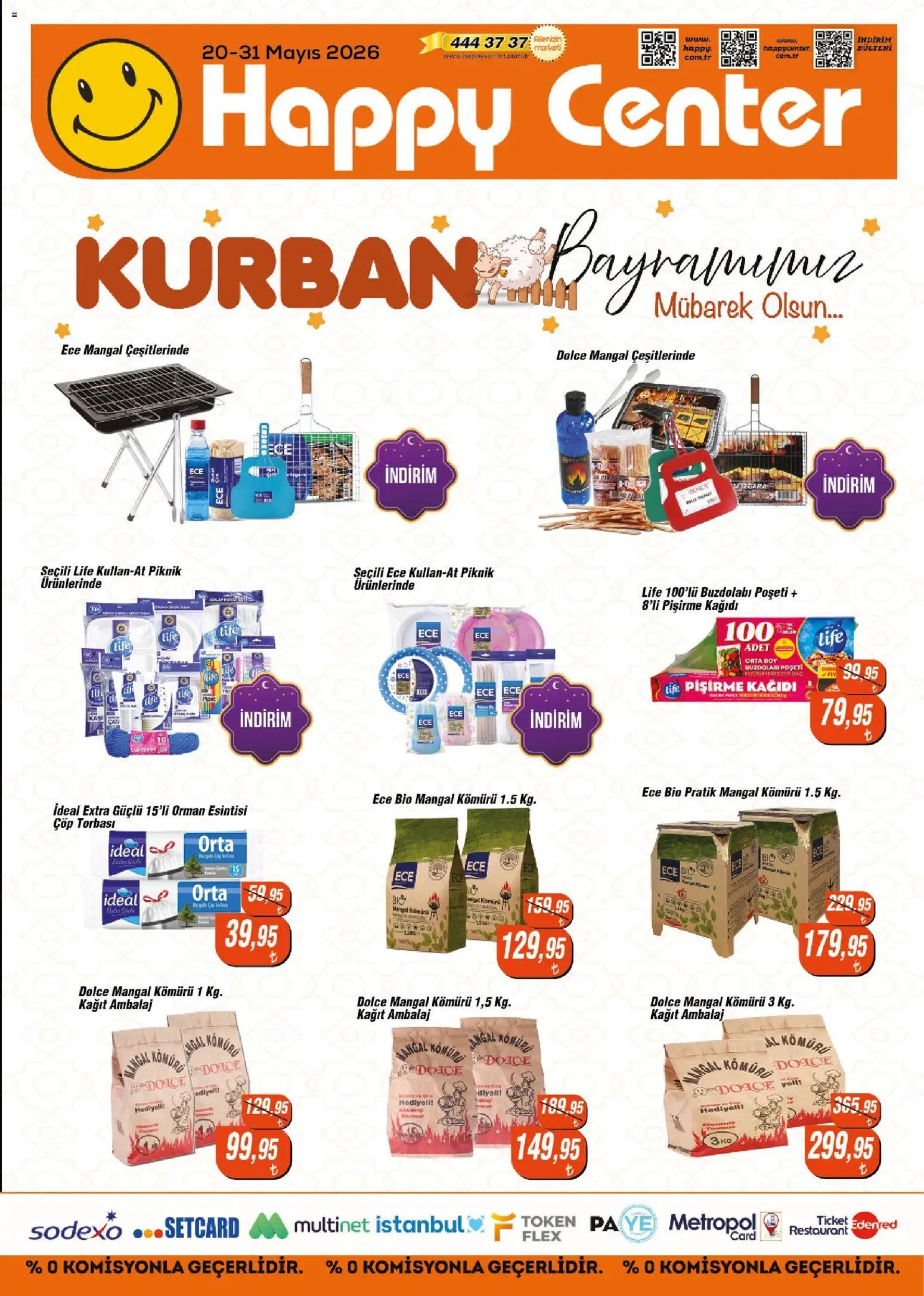 Happy Center aktüel ürünler kataloğu yayımlandı! Bu hafta 20 - 31 Mayıs 2026 günü Happy Center indirimli ürünleri