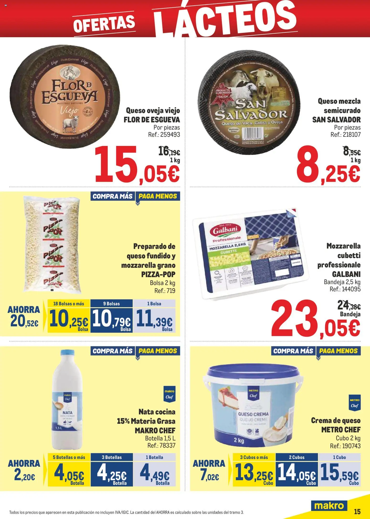 Makro - Precios Norte II │ válido desde el 09.03.2026 | Página: 15 | Productos: Γραβάτα, Queso, Crema, Bandeja