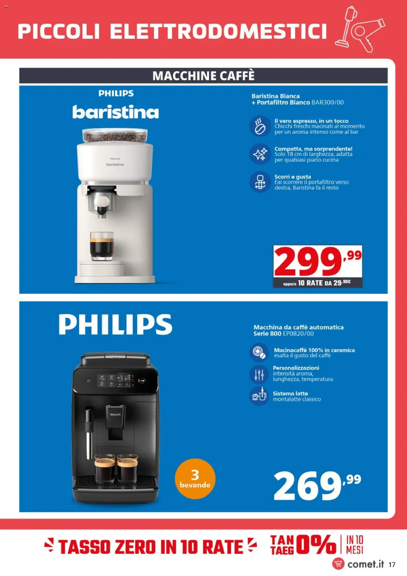 Volantino Comet del 31/07/2026 | Pagina: 17 | Prodotti: Macchina da caffe, Caffè, Latte