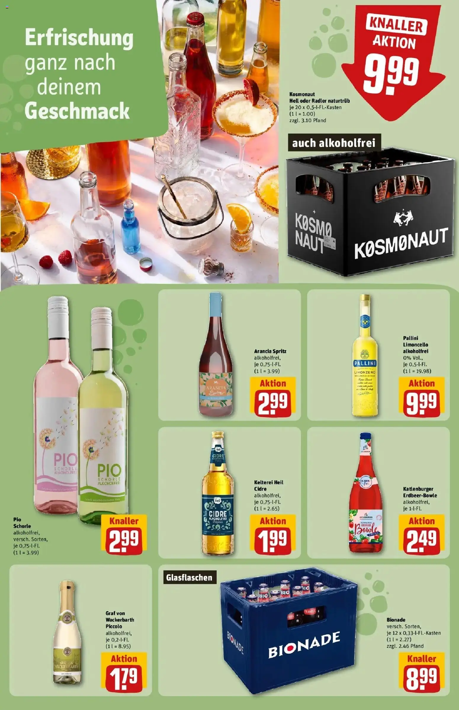 REWE Prospekt ab 24.08.2026 zum Blättern » Angebote | Seite: 21 | Produkte: Bionade, Radler, Limoncello