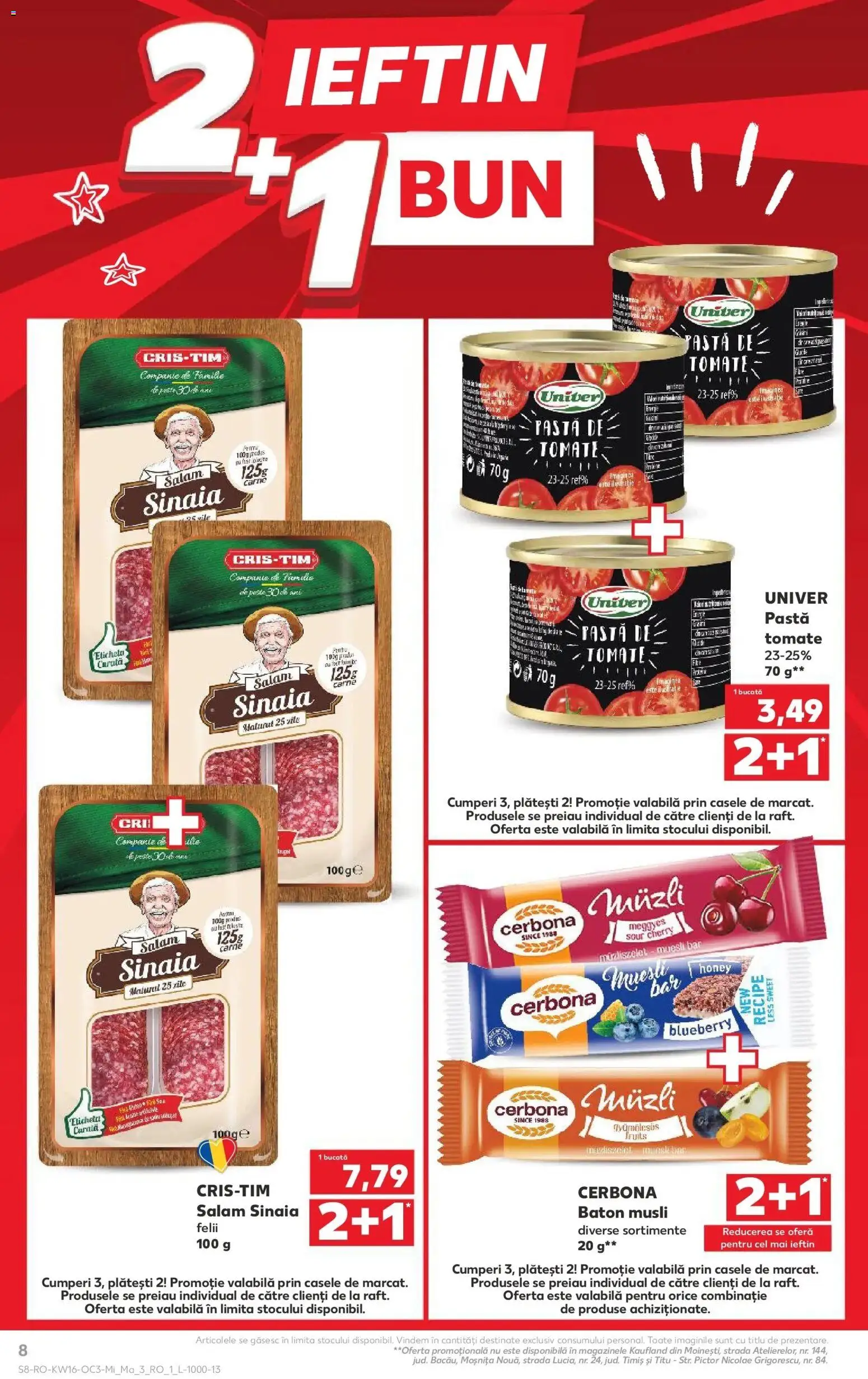 Noul catalog Kaufland – valabil de la 15.04.2026 | Pagină: 8 | Produse: Pastă de tomate, Salam, Paste