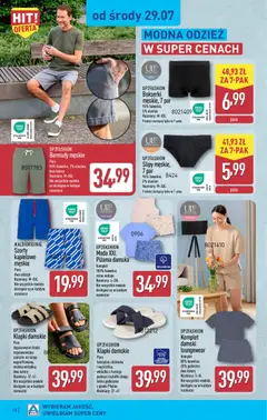 Pogląd oferty "Aldi gazetka" - ważna od 27.07.2026 | Strona: 28 | Produkty: Piżama, Bokserki, Klapki damskie, Pianki
