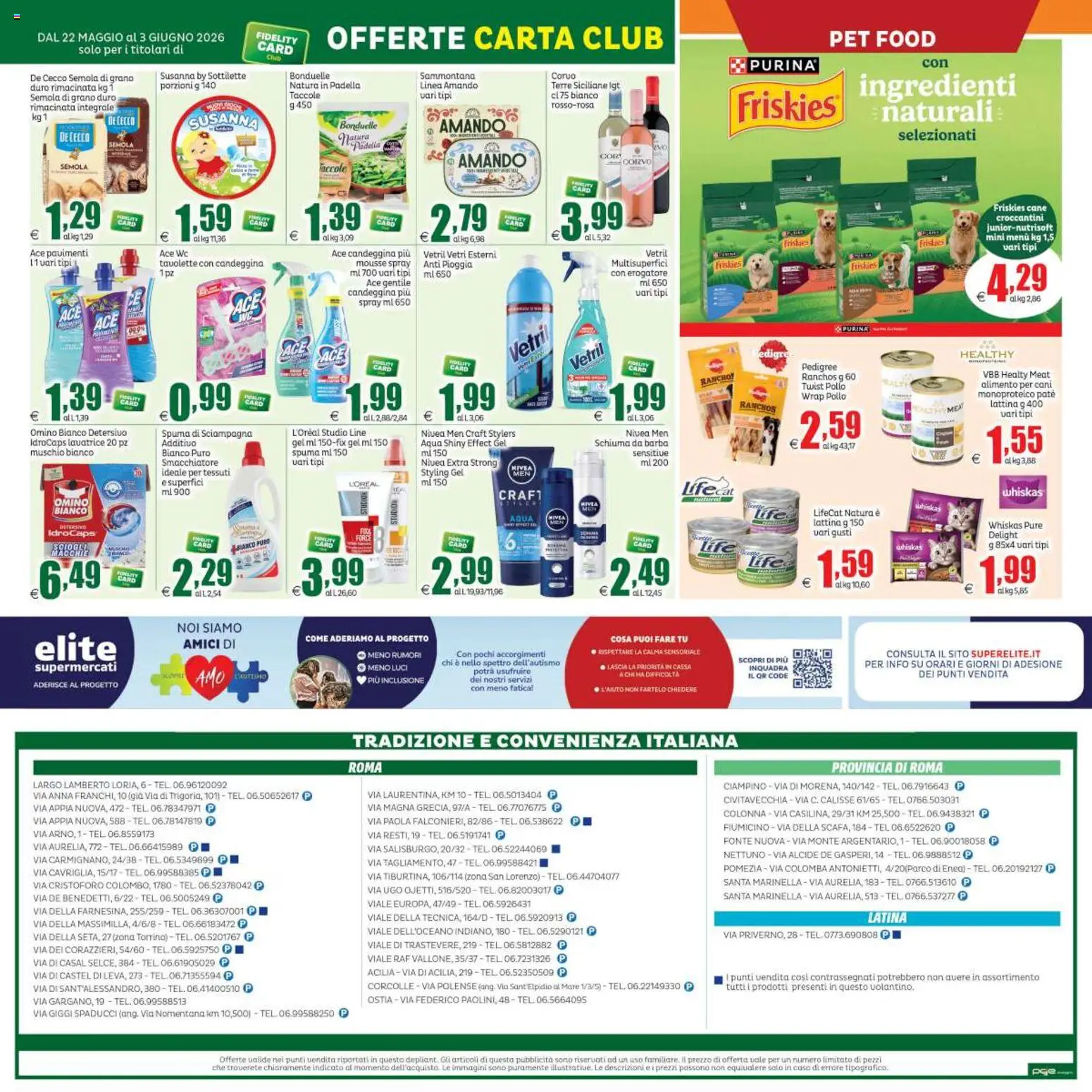 Volantino Elite Supermercati del 22.05.2026 | Pagina: 20 | Prodotti: Schiuma da barba, Smacchiatore, Lavatrice, Padella