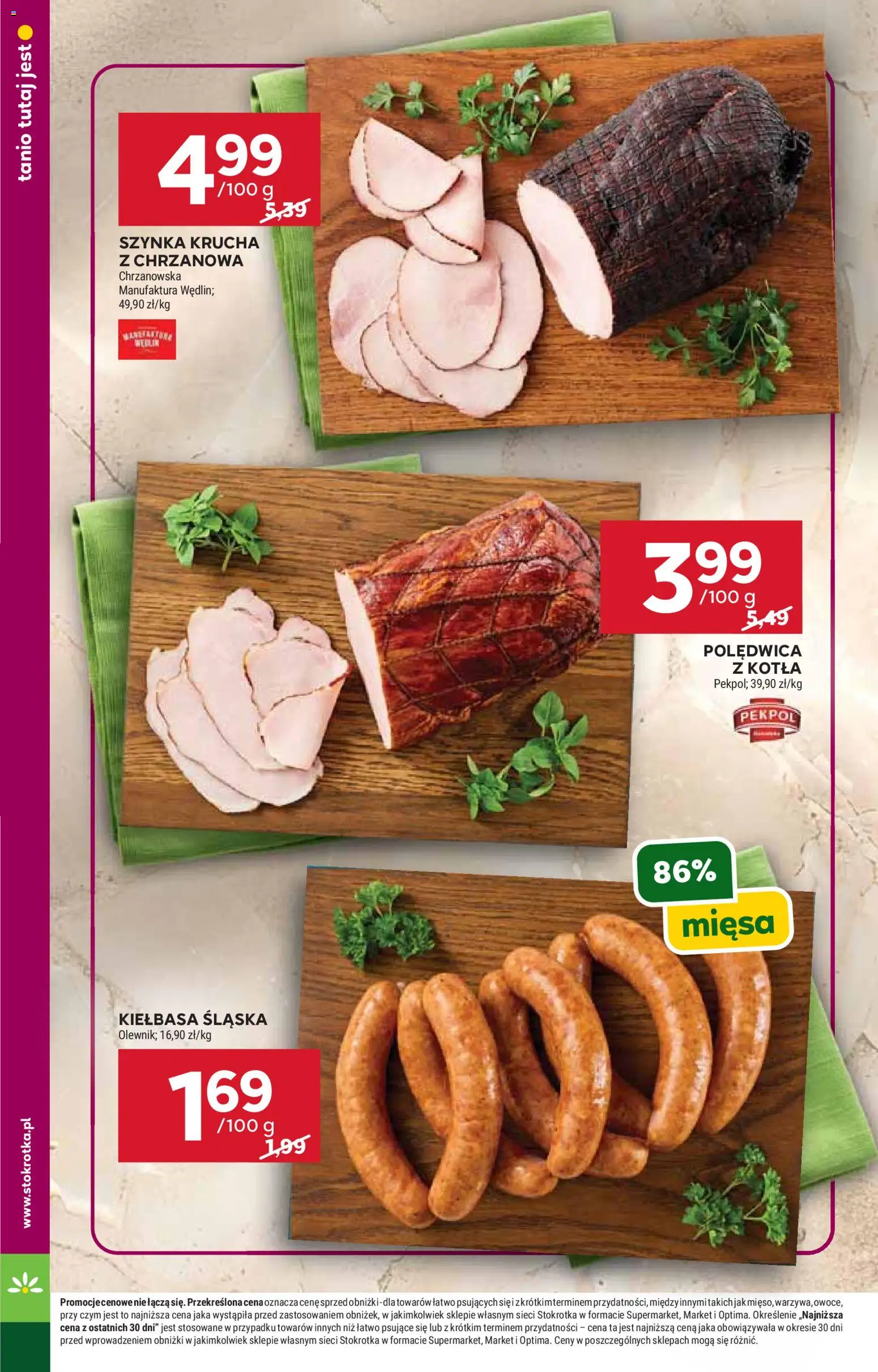 Stokrotka gazetka od 25.06.2026 | Strona: 20 | Produkty: Kiełbasa, Stokrotka, Szynka, Kiełbasa śląska