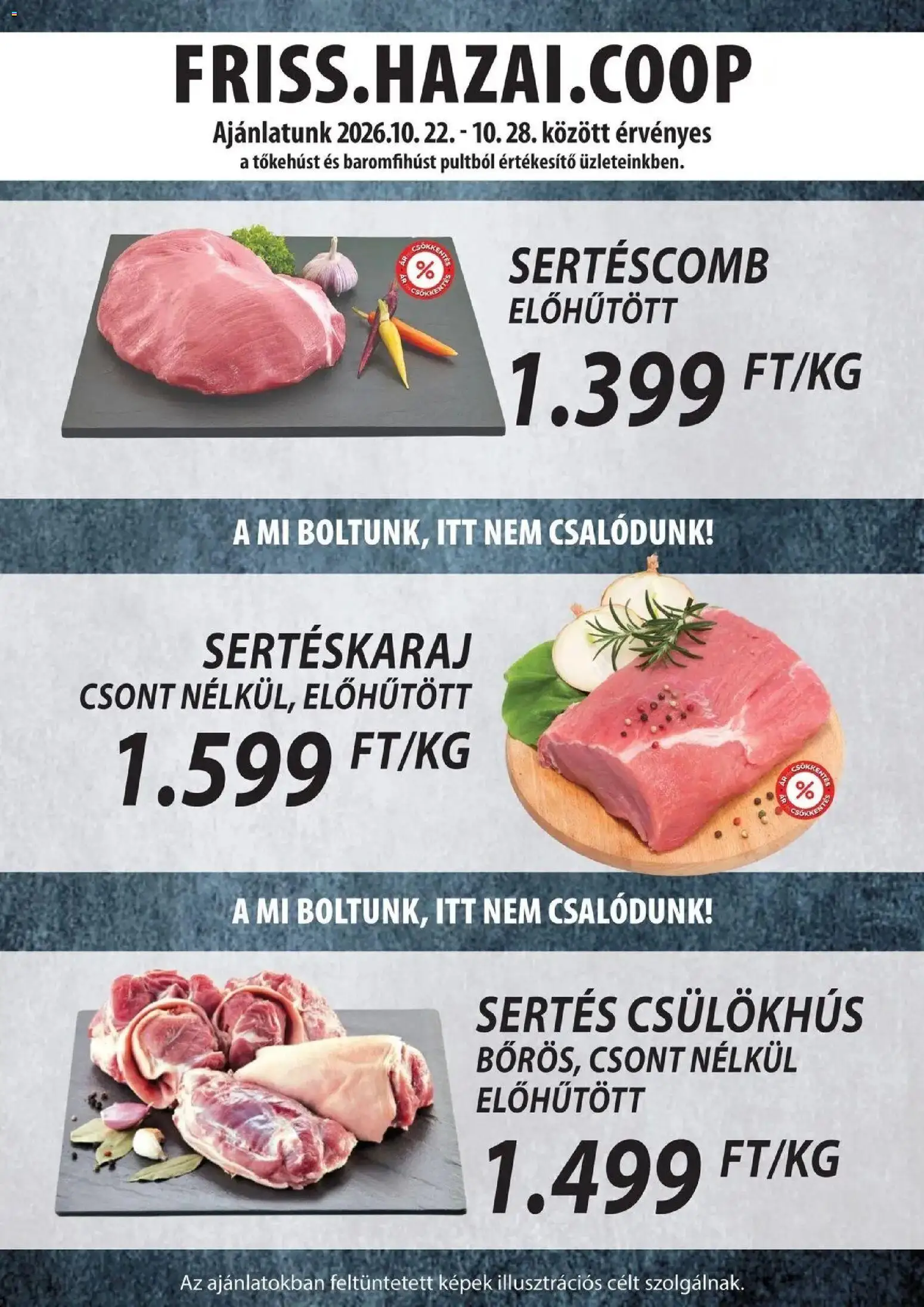 COOP Szolnok akciós újság Monorierdő - 2026.10.22. -tól/töl > akció, lapozható szórólap 🛍️ | Oldal: 3 | Termékek: Sertéskaraj, Sertéscomb