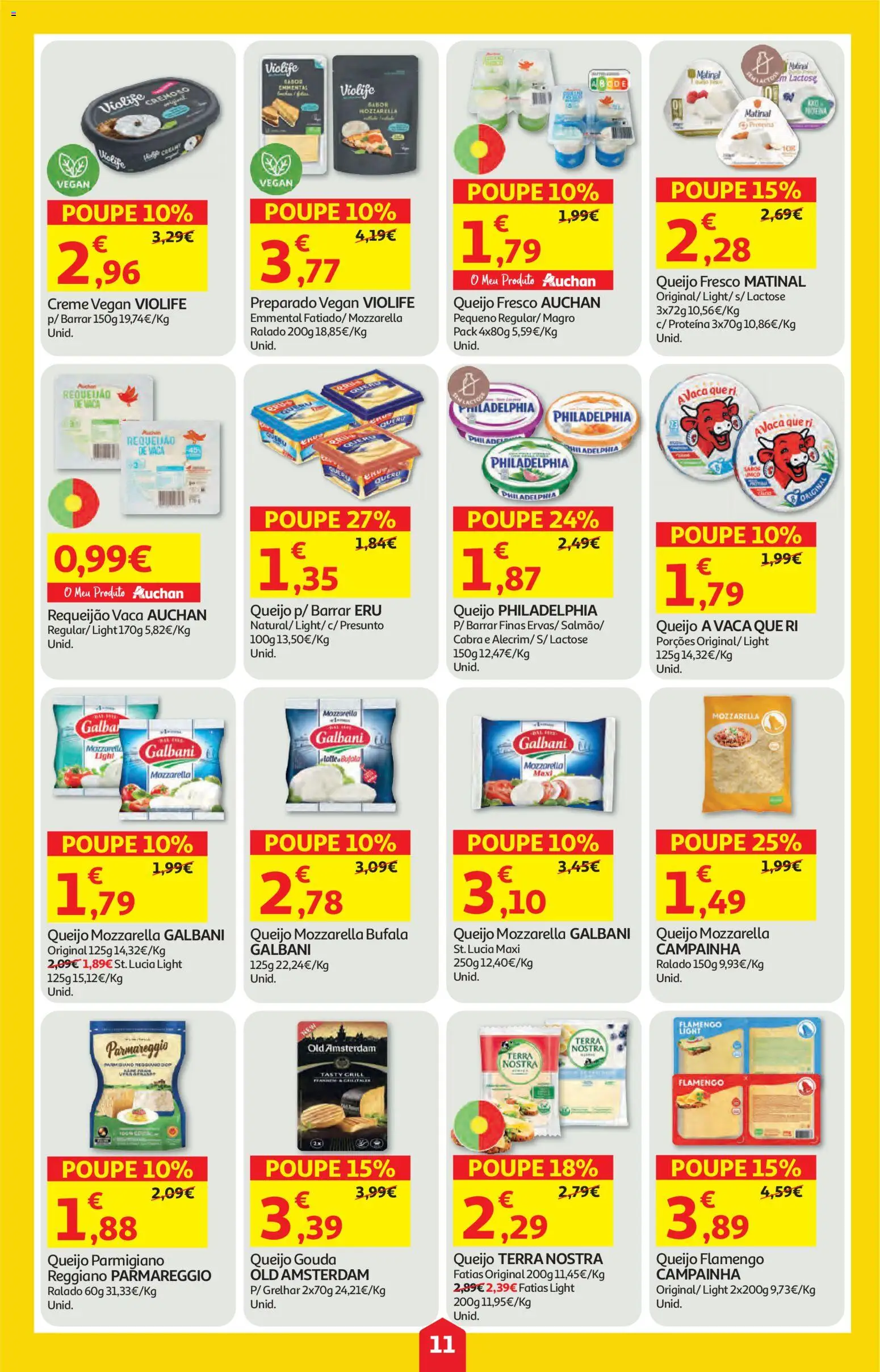 Auchan folheto │ válido de 07.05.2026 | Página: 11 | Produtos: Campainha, Requeijão, Presunto, Proteina