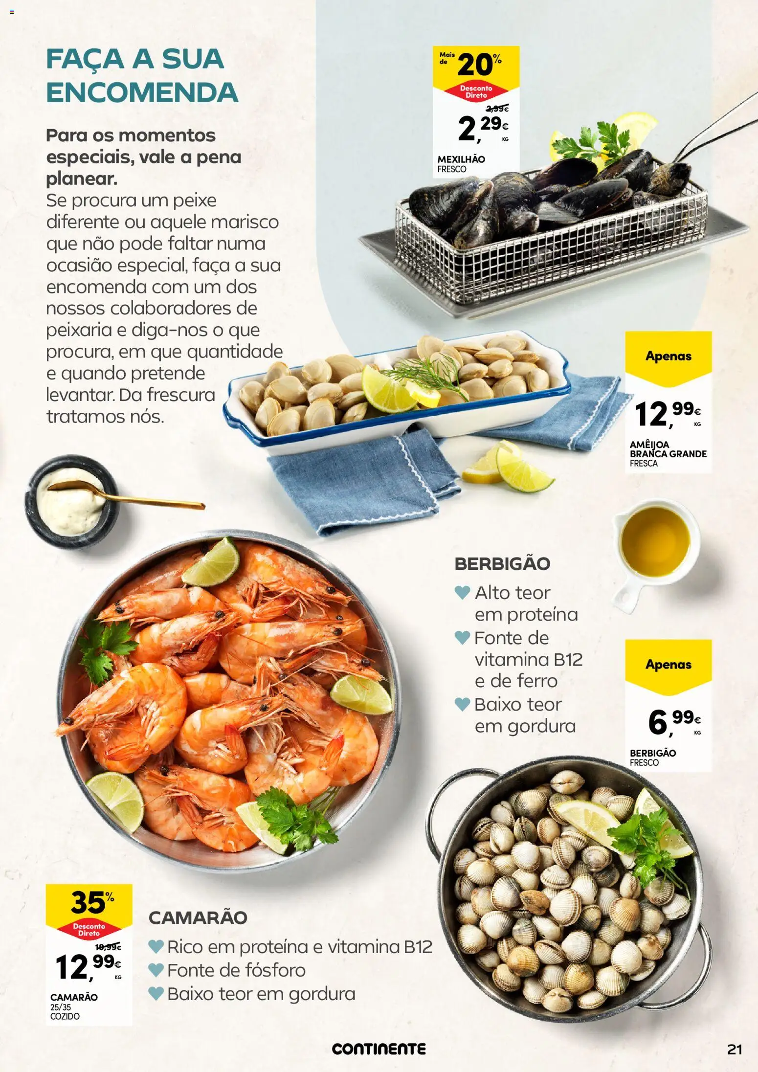 Continente - Frescos Frescura do Verão │ válido de 16.06.2026 | Página: 21 | Produtos: Faca, Ferro, Peixe, Proteina