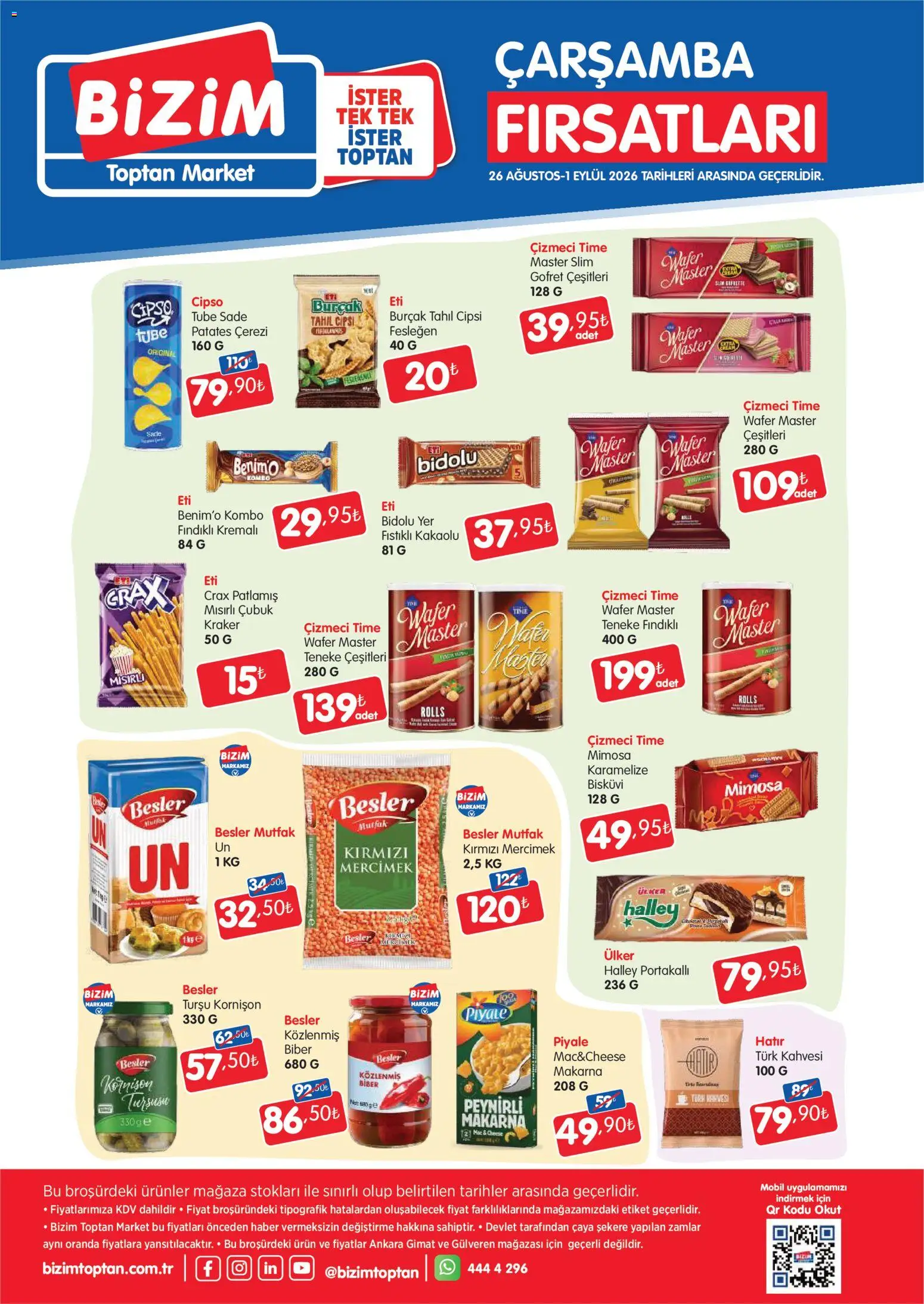 Bizim Toptan Katalog - 26 Ağustos 2026 tarihinden itibaren geçerlidir | Sayfa: 2 | Ürünler: Gofret, Mercimek, Patates, Biber