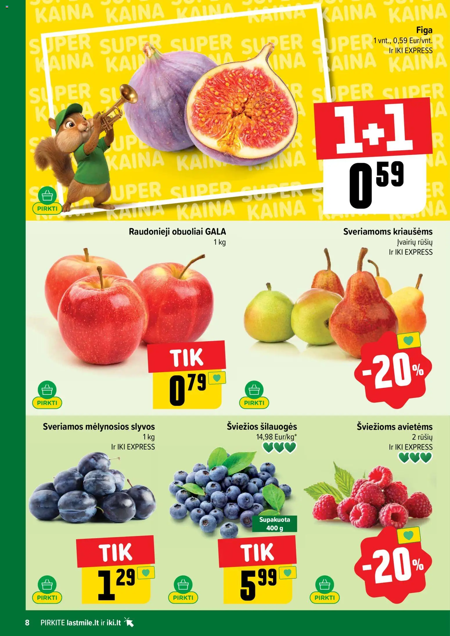 IKI akcijos nuo 2026.09.20 | Puslapis: 8 | Prekių: Šilauogės, Obuoliai