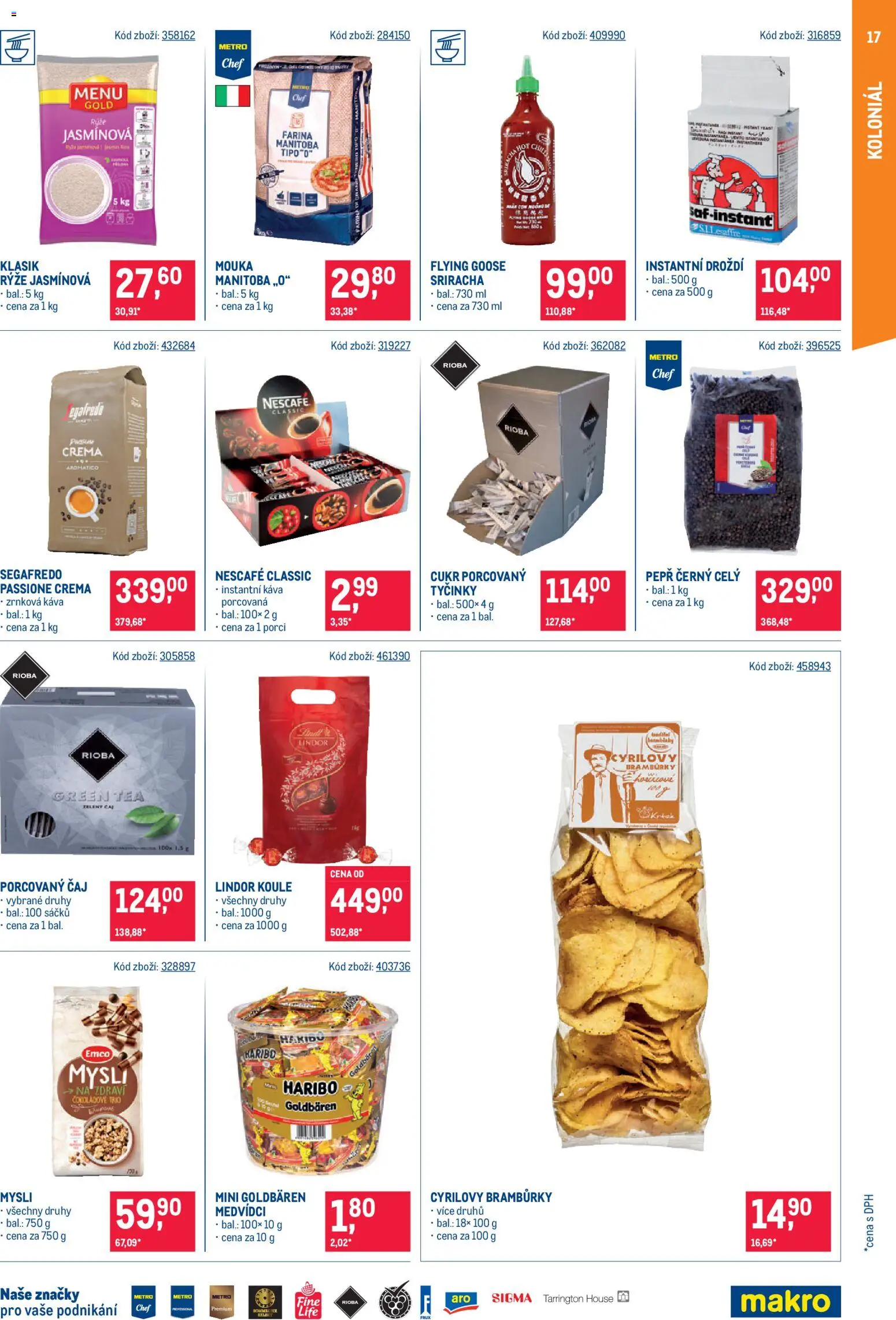 Makro leták - Gastronomie od 12.08.2026 | Strana: 17 | Produkty: Lindor, Rýže, Cyrilovy brambůrky, Cukr