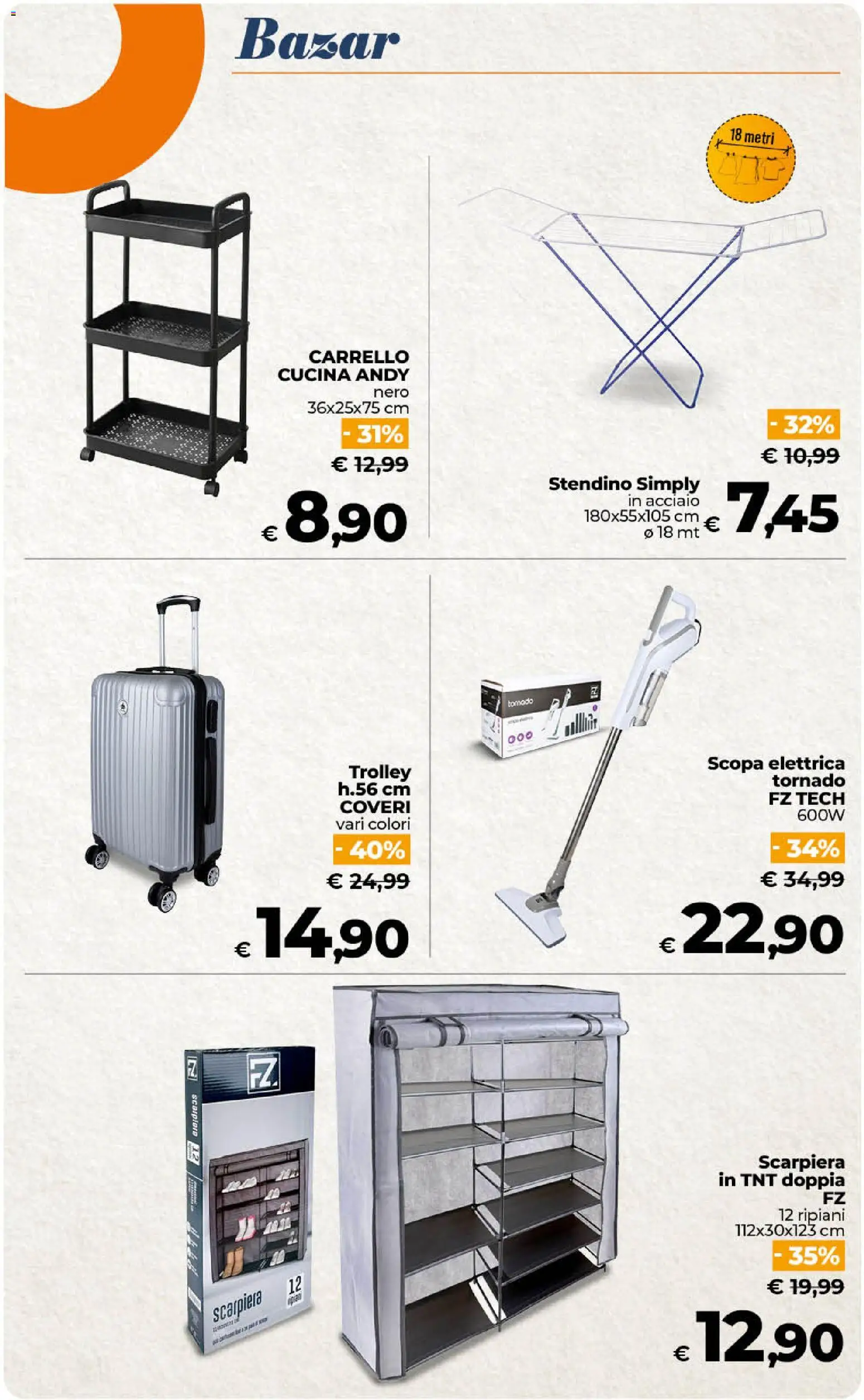 Volantino Ipercoop del 31/07/2026 | Pagina: 54 | Prodotti: Scopa elettrica, Carrello, Scopa, Scarpiera
