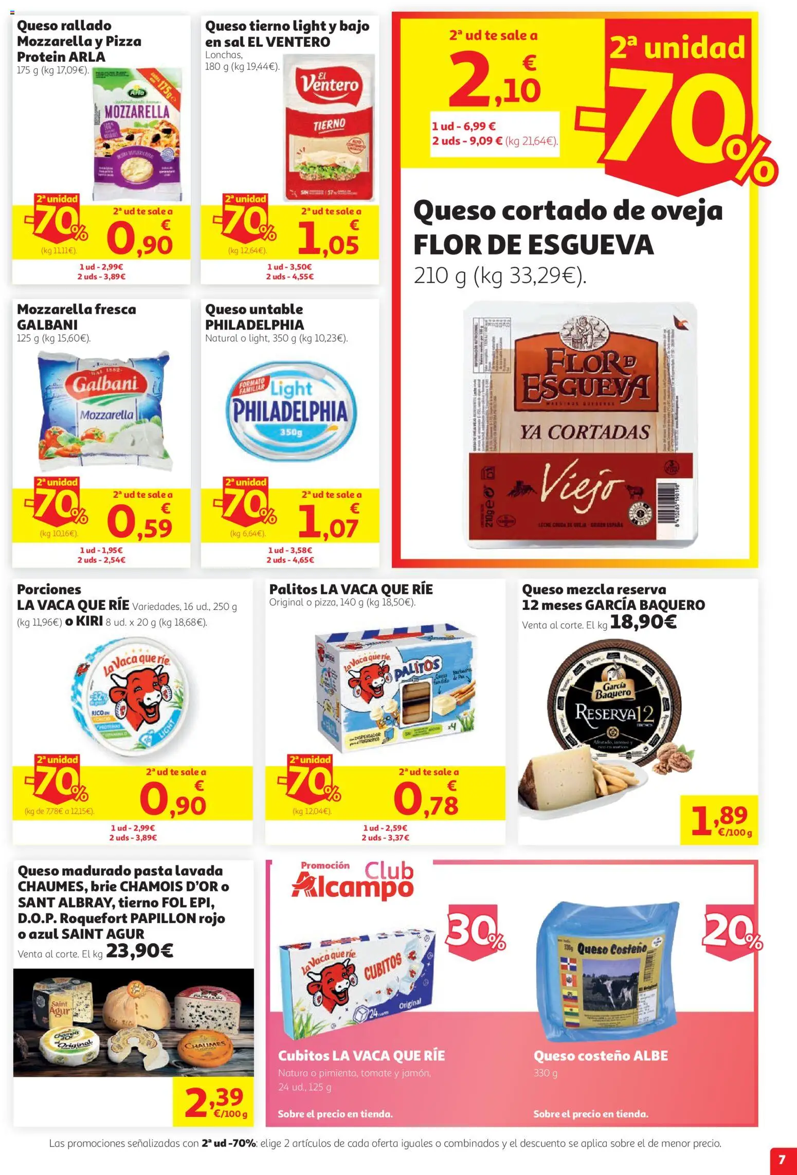 Alcampo folleto │ válido desde el 27/08/2026 | Página: 7 | Productos: Queso, Queso rallado, Pasta, Sal