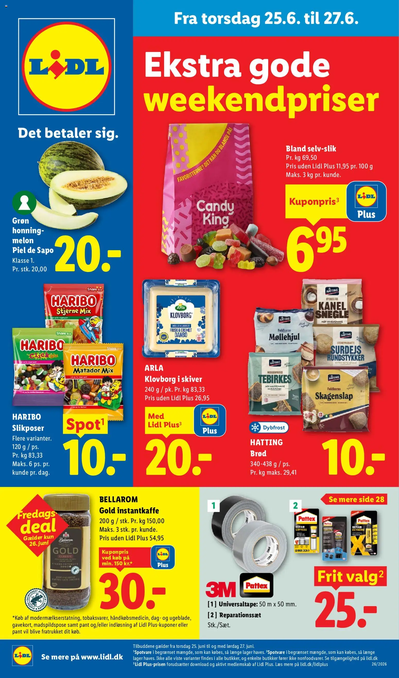 Lidl tilbudsavis – gyldig fra 21/06/2026 | Side: 1 | Produkter: Brød, Kanel, Tebirkes, Honningmelon