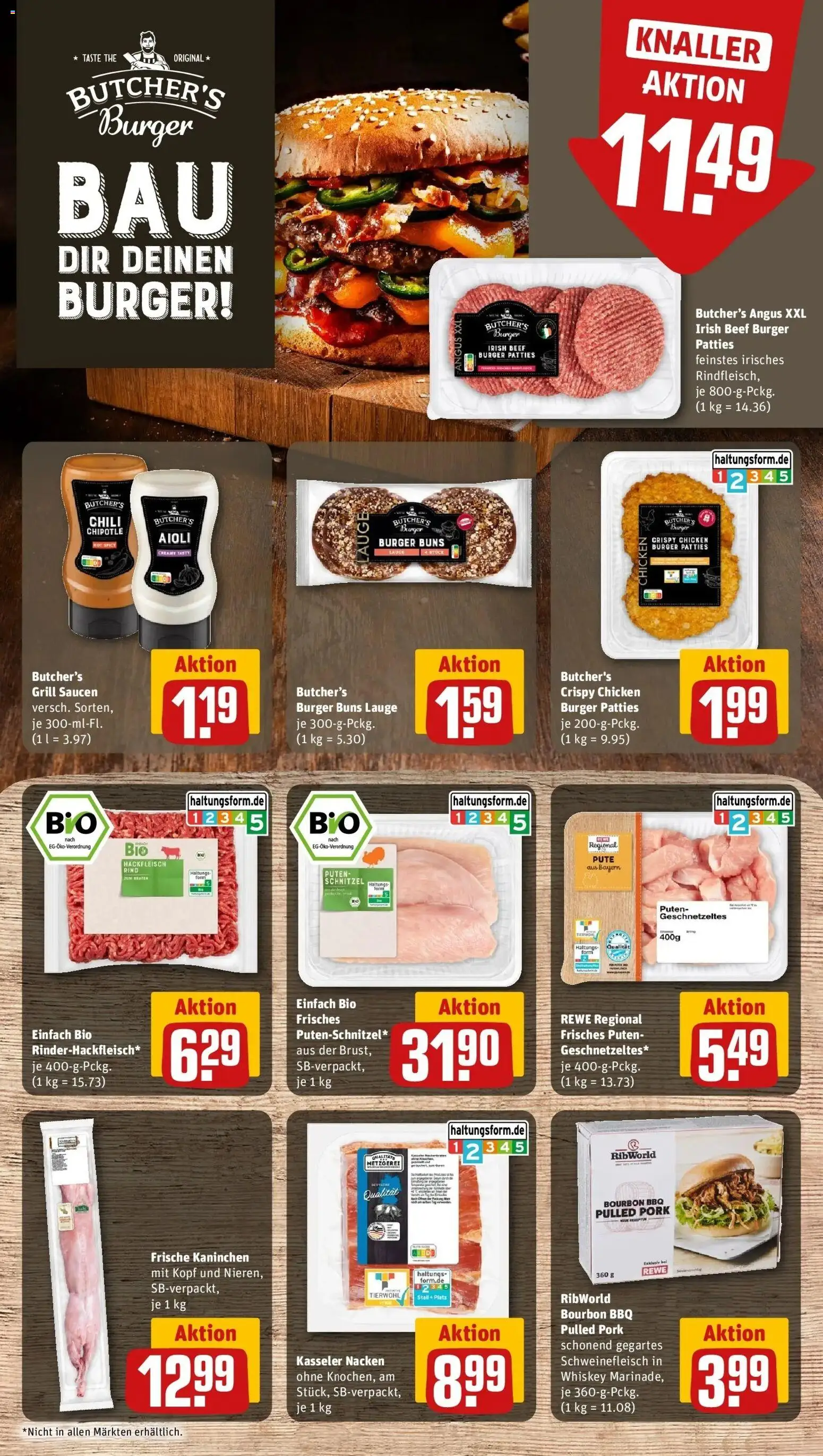 REWE Prospekt ab 05.10.2026 zum Blättern » Angebote | Seite: 11 | Produkte: Burger, Schnitzel, Chili, Bourbon