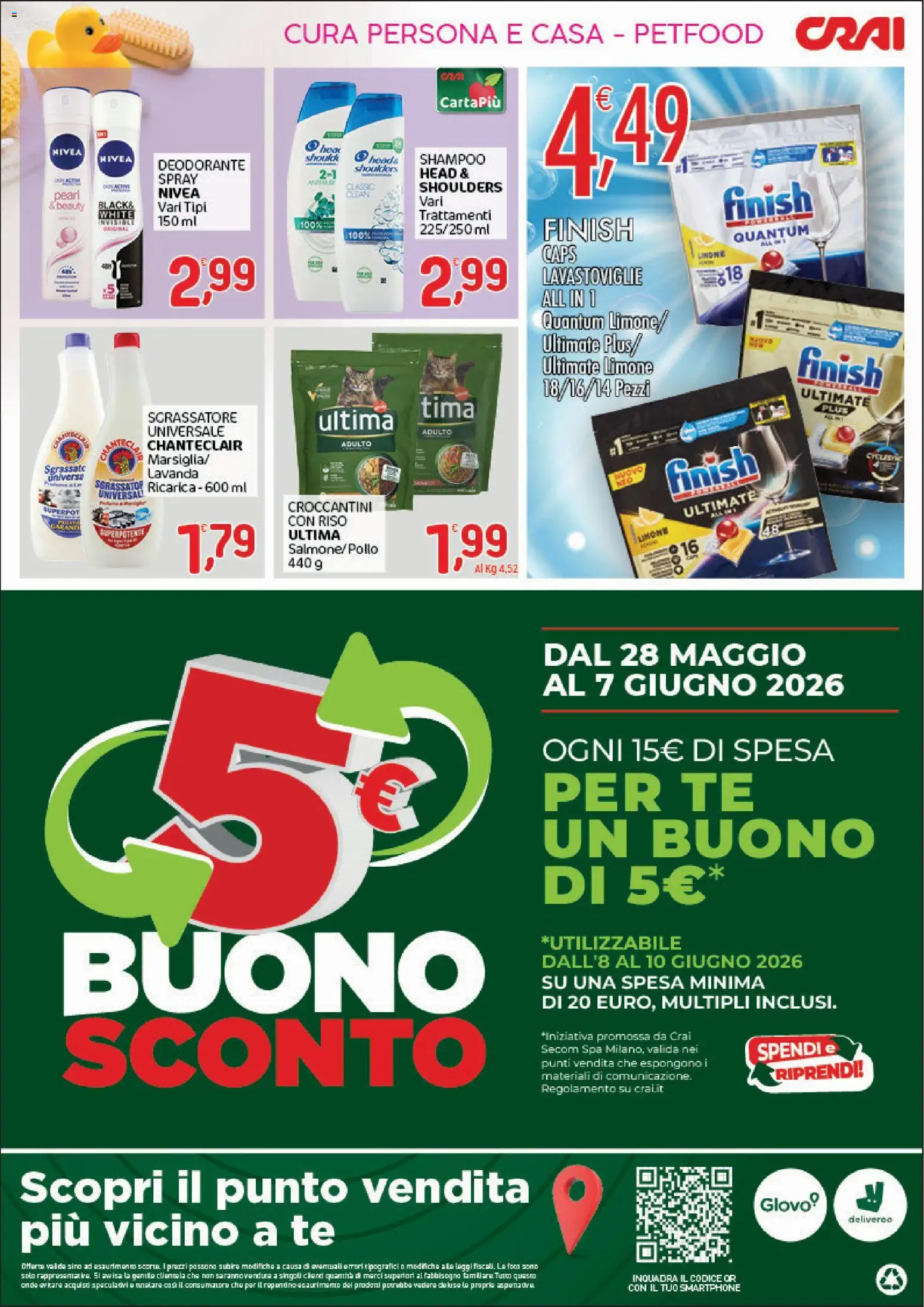 Volantino CRAI del 28.05.2026 | Pagina: 4 | Prodotti: Deodorante, Limone, Lavastoviglie, Lavanda