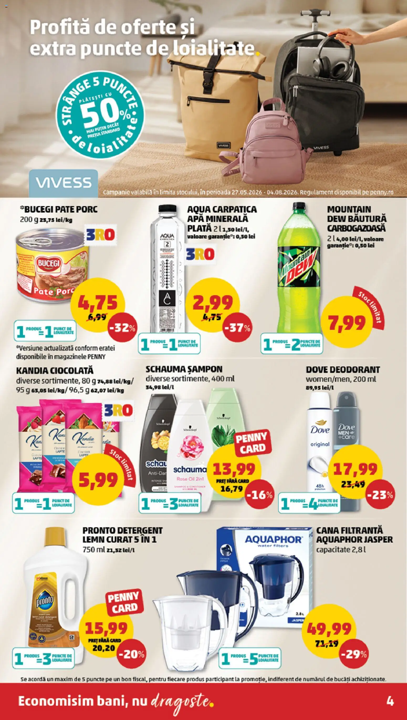 Noul catalog PENNY – valabil de la 03.06.2026 | Pagină: 4 | Produse: Yazı tahtası kalemi, Șampon, Deodorant, Detergent