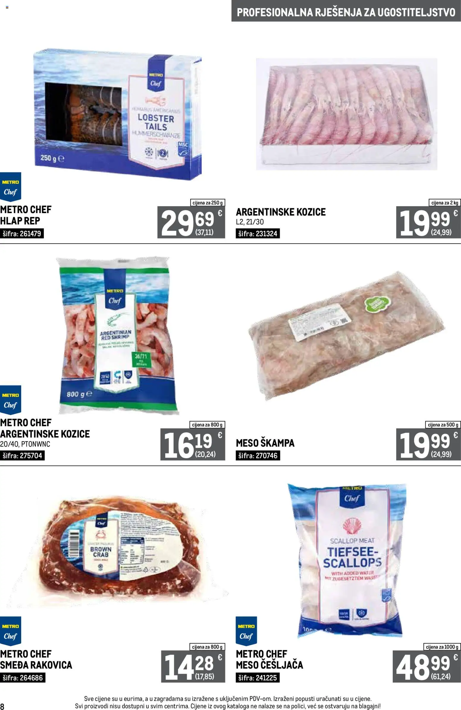 Metro katalog | vrijedi od 01.07.2026 | Stranica: 8 | Proizvodi: Meso, Kozice