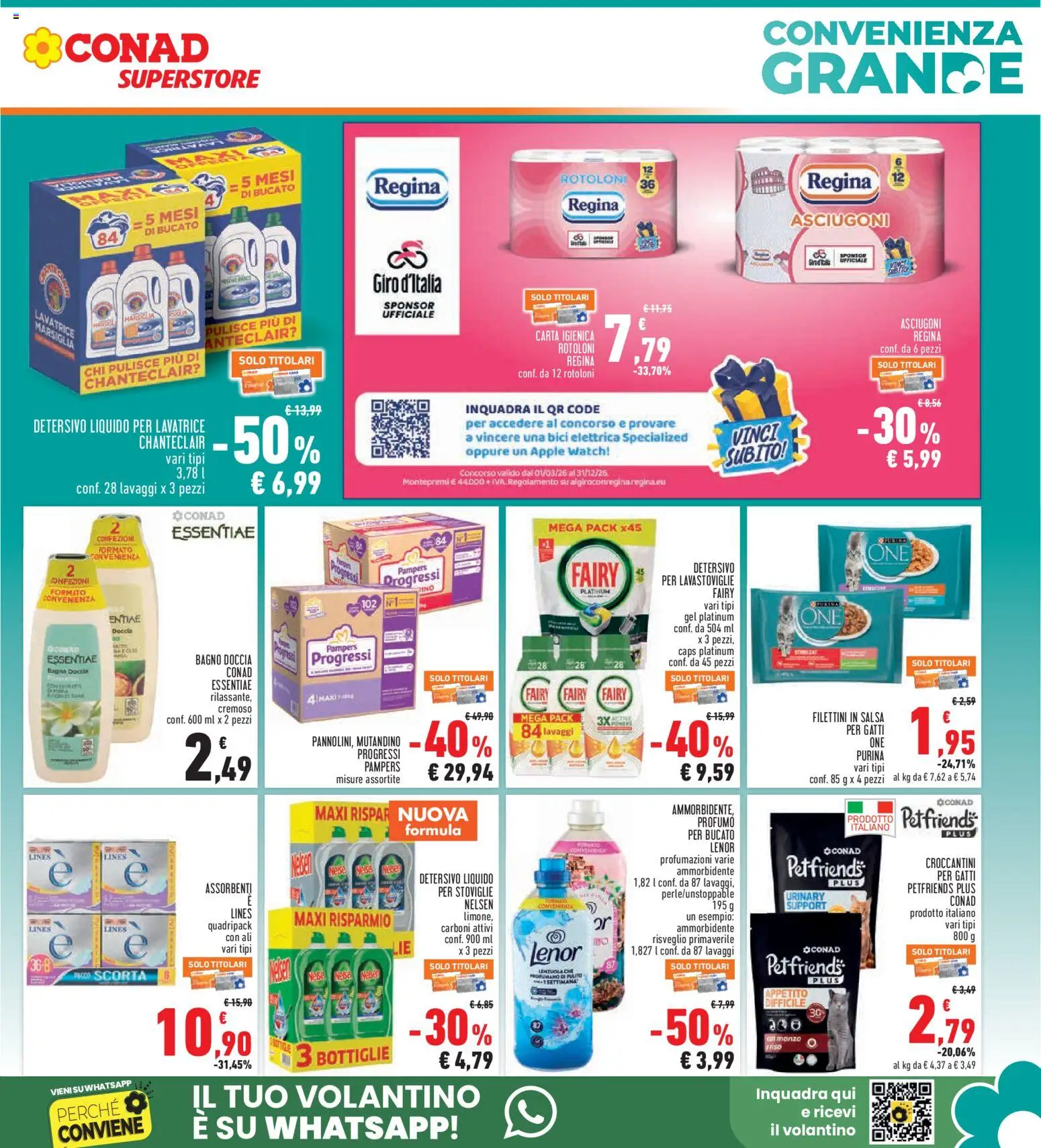 Volantino Conad del 21.05.2026 | Pagina: 5 | Prodotti: Ammorbidente, Lavastoviglie, Pampers, Bagno