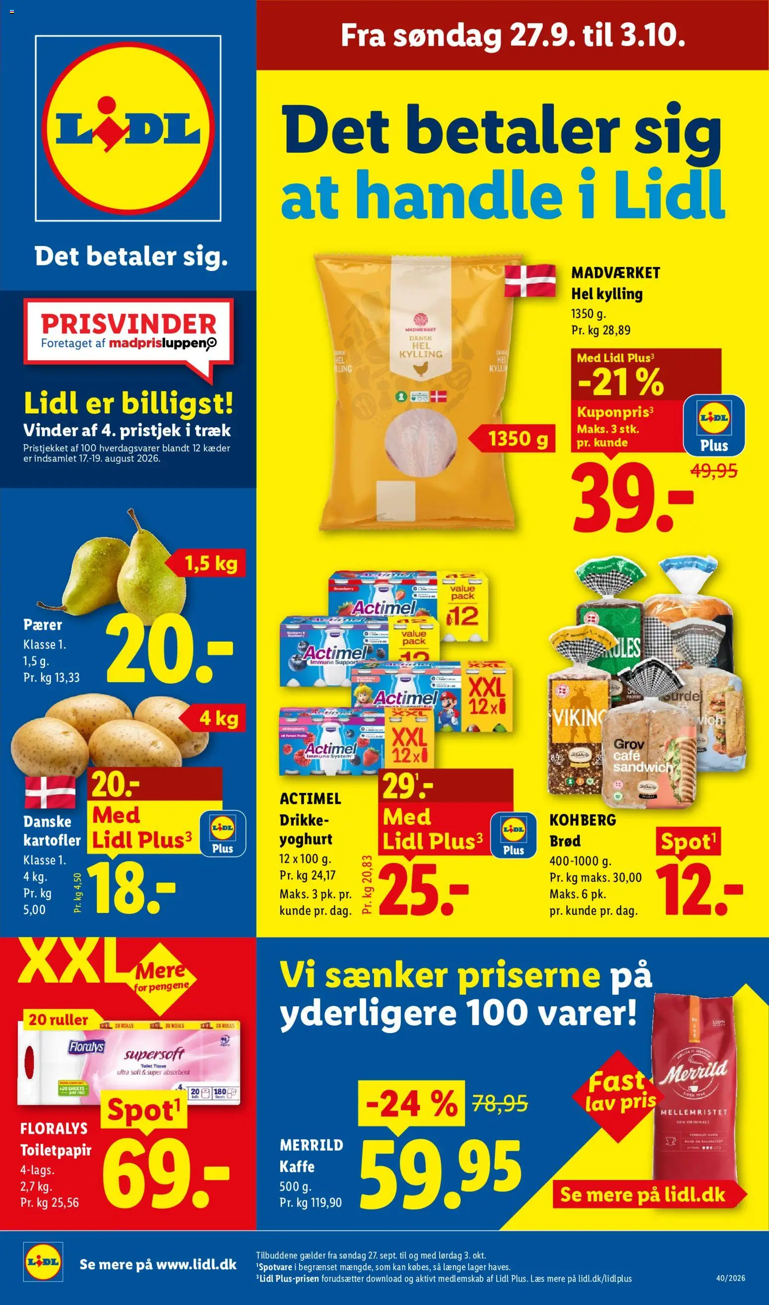 Lidl tilbudsavis – gyldig fra 27/09/2026 | Side: 1 | Produkter: Yoghurt, Brød, Toilet, Søm