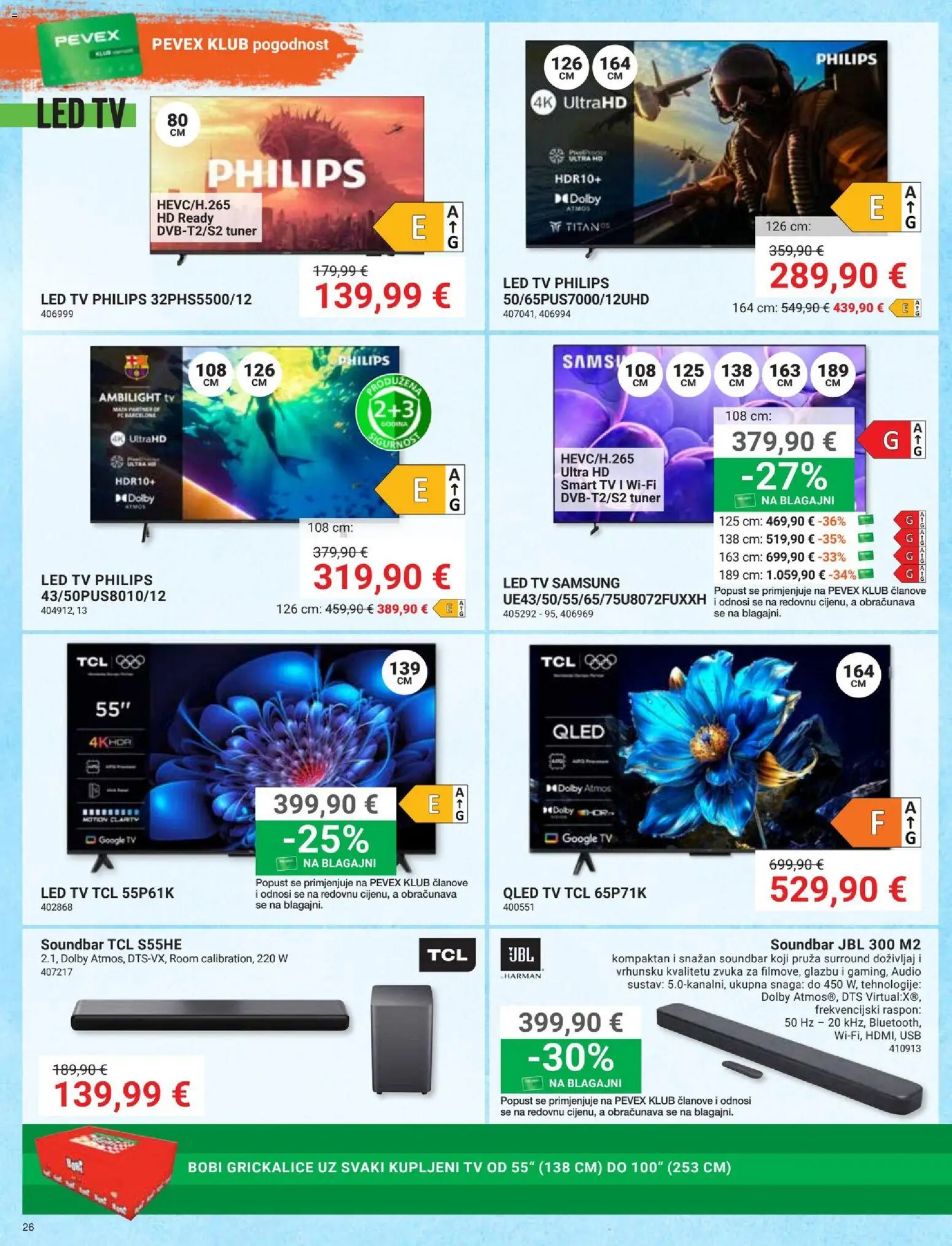 Pevex katalog | vrijedi od 28.05.2026 | Stranica: 26 | Proizvodi: Smart TV, Tv, Audio, USB