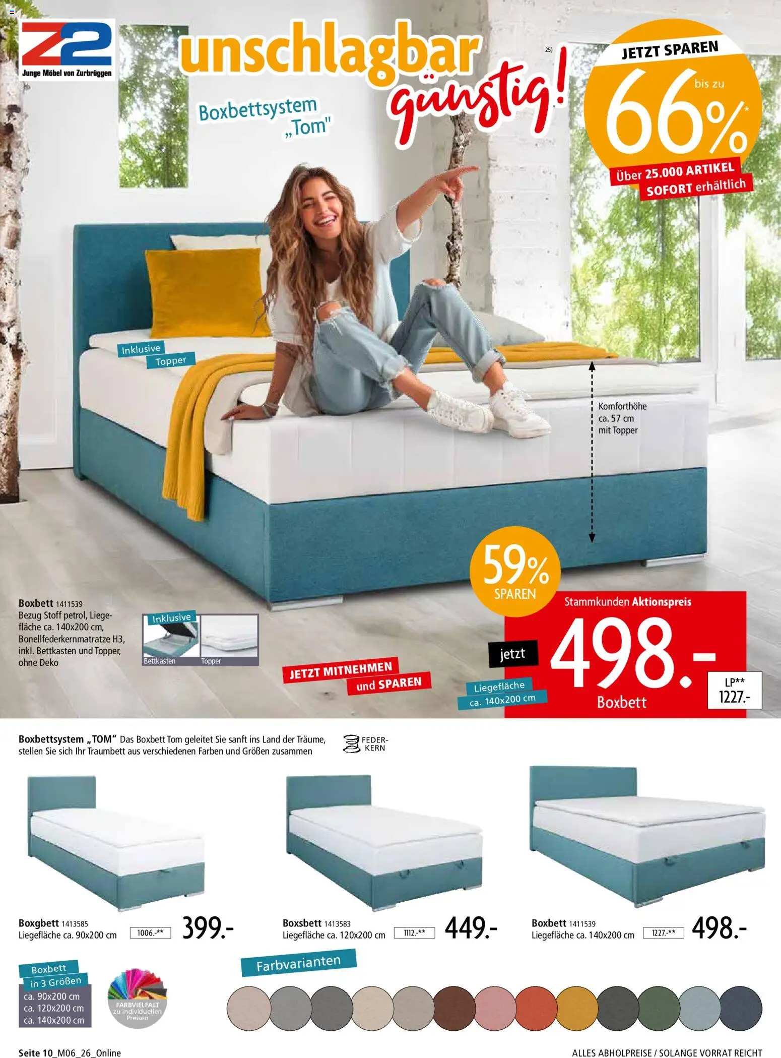 Zurbrüggen Z2-unschlagbar günstig – gültig ab 01.05.2026 | Seite: 10 | Produkte: Liege, Topper
