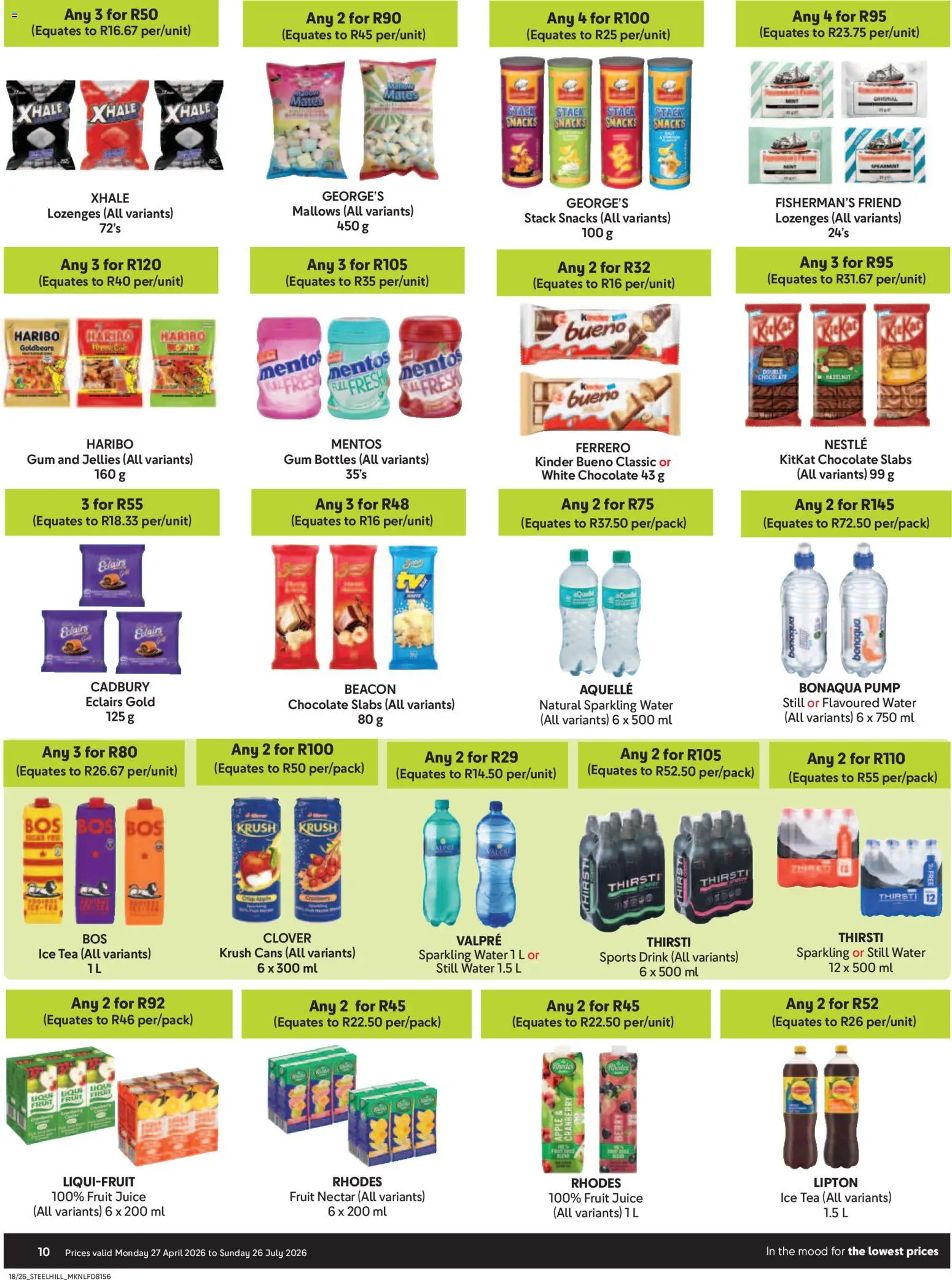 New Makro catalogue – valid from 27.04.2026 | Page: 10 | Products: Tea, Snacks, Lozenges, Fruit
