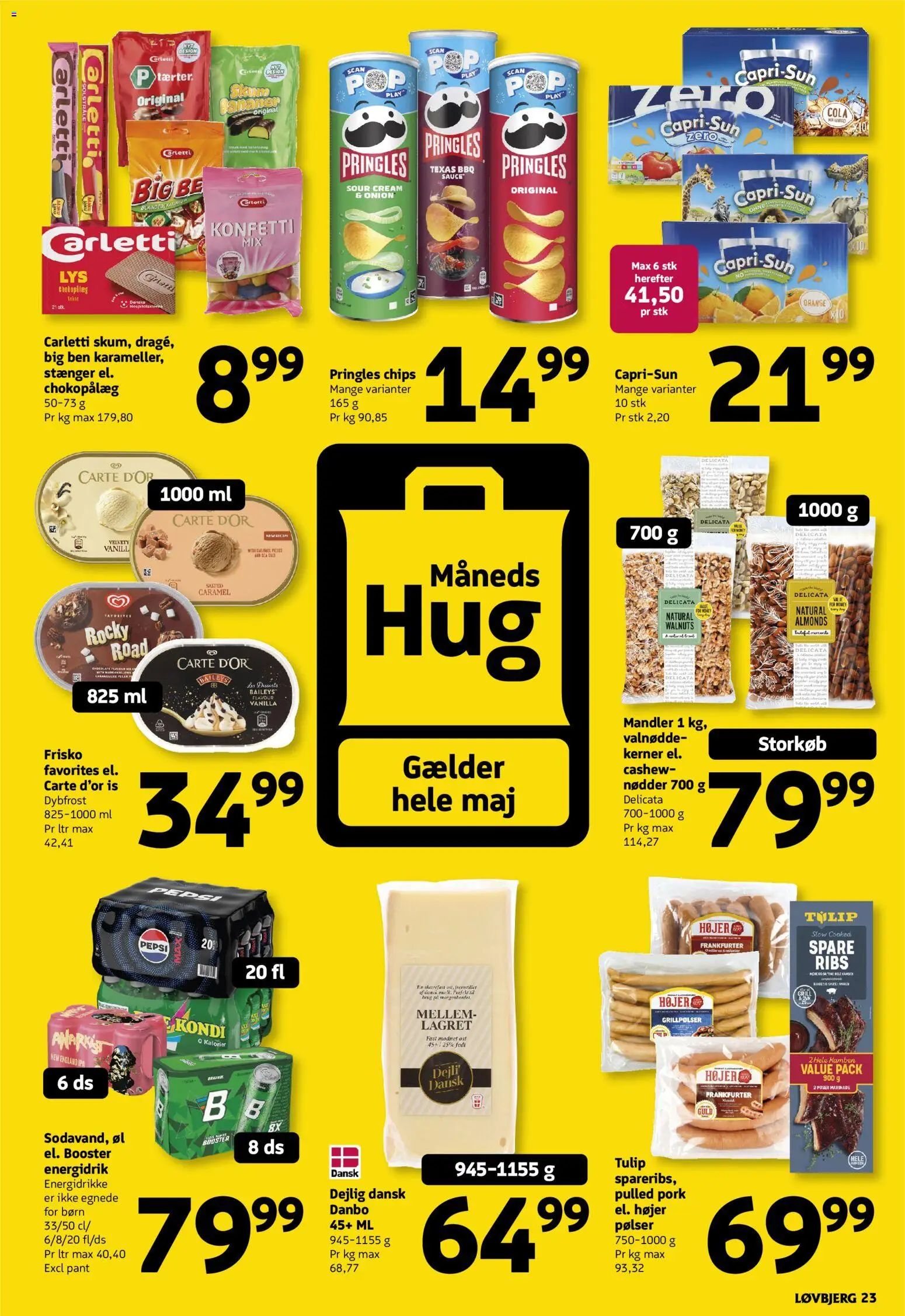 Løvbjerg tilbudsavis – gyldig fra 22.05.2026 | Side: 23 | Produkter: Ost, Pølser, Energidrikke, Pepsi