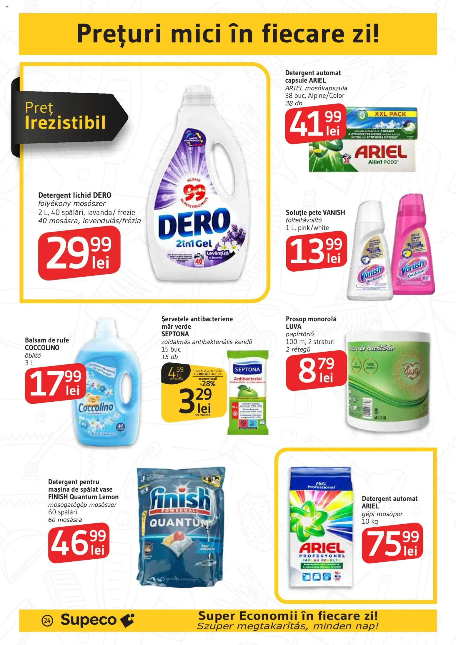 Noul catalog Supeco – valabil de la 14.05.2026 | Pagină: 24 | Produse: Kedi Ödül Oyuncakları, Balsam, Balsam de rufe, Çelik Mama ve Su Kabı