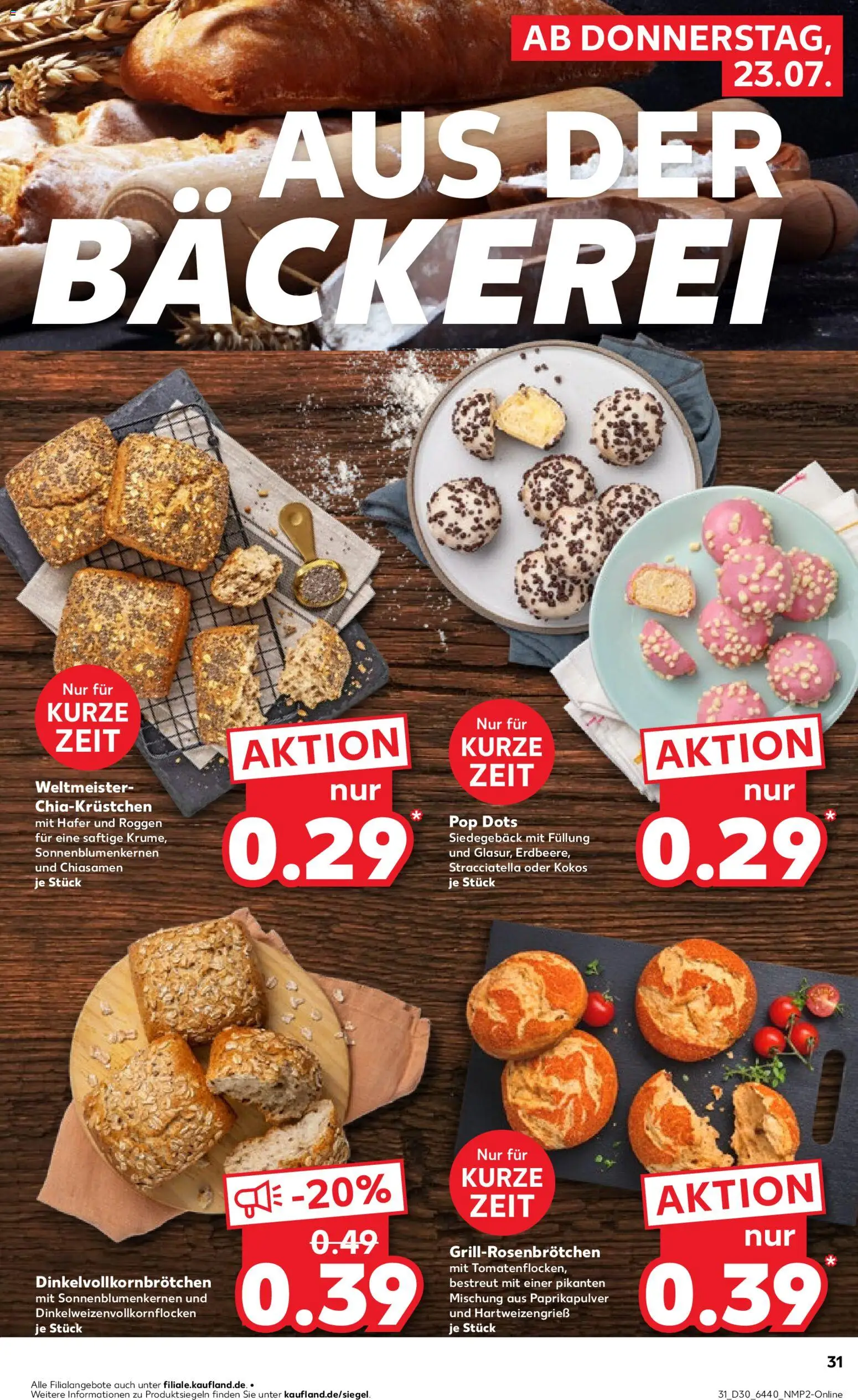 Kaufland Prospekt Hannover – gültig ab 23.07.2026 | Seite: 31 | Produkte: Bäckerei