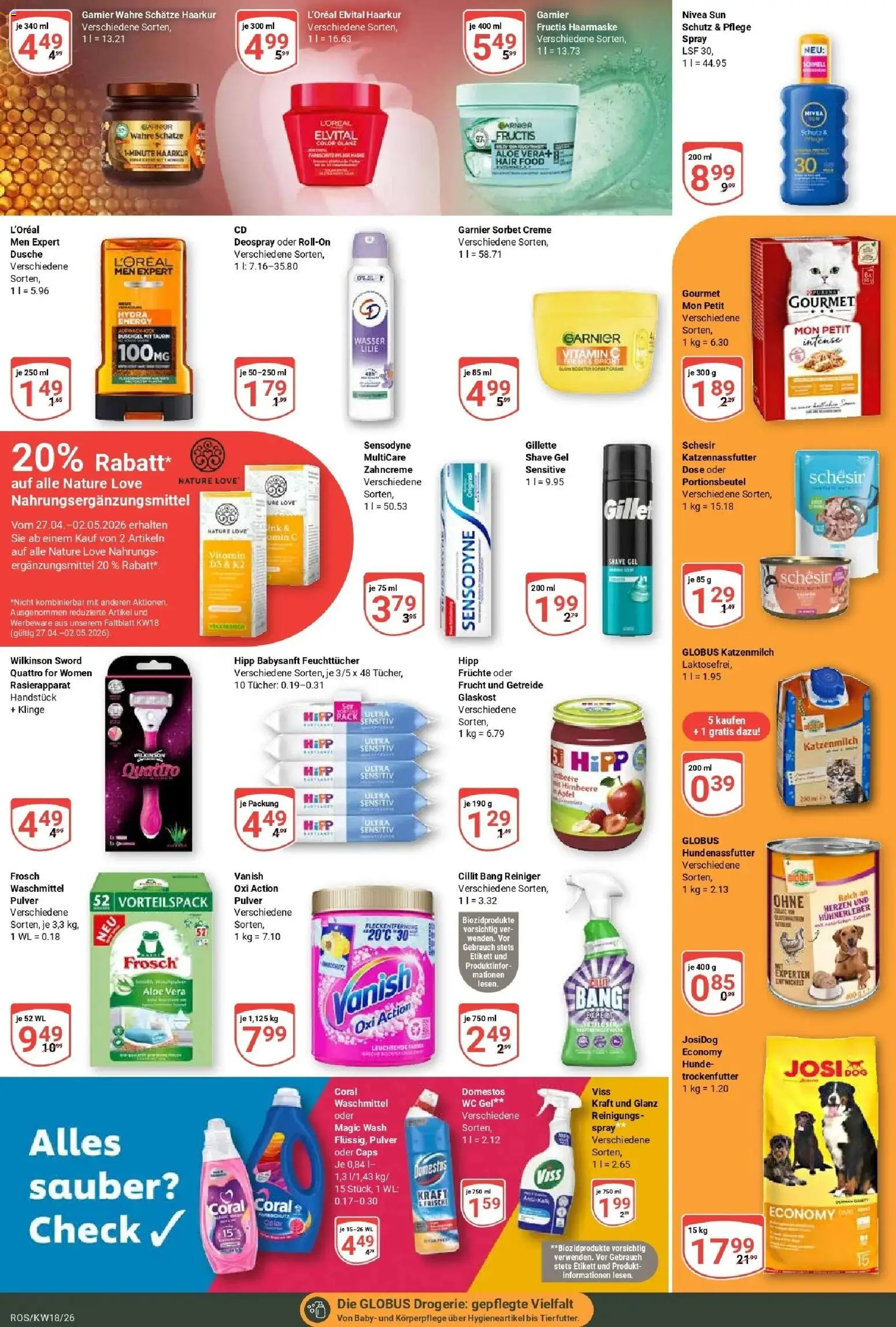 Globus Prospekt Lambrechtshagen	 – gültig ab 27.04.2026 | Seite: 20 | Produkte: Duschgel, Waschmittel, Deospray, Getreide