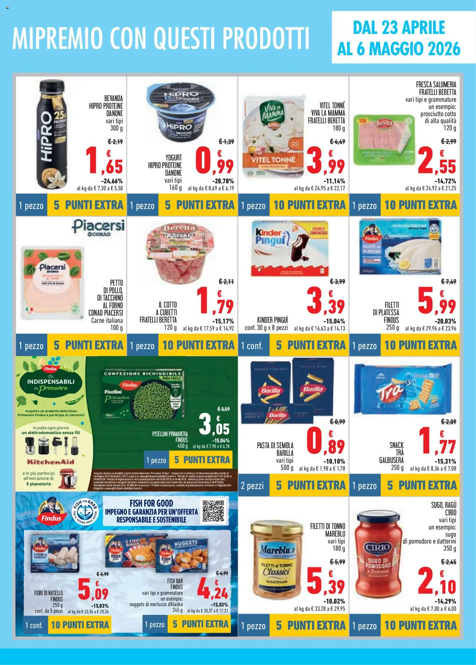 Volantino Conad del 23.04.2026 | Pagina: 5 | Prodotti: Yogurt, Nuggets, Tacchino, Pomodoro