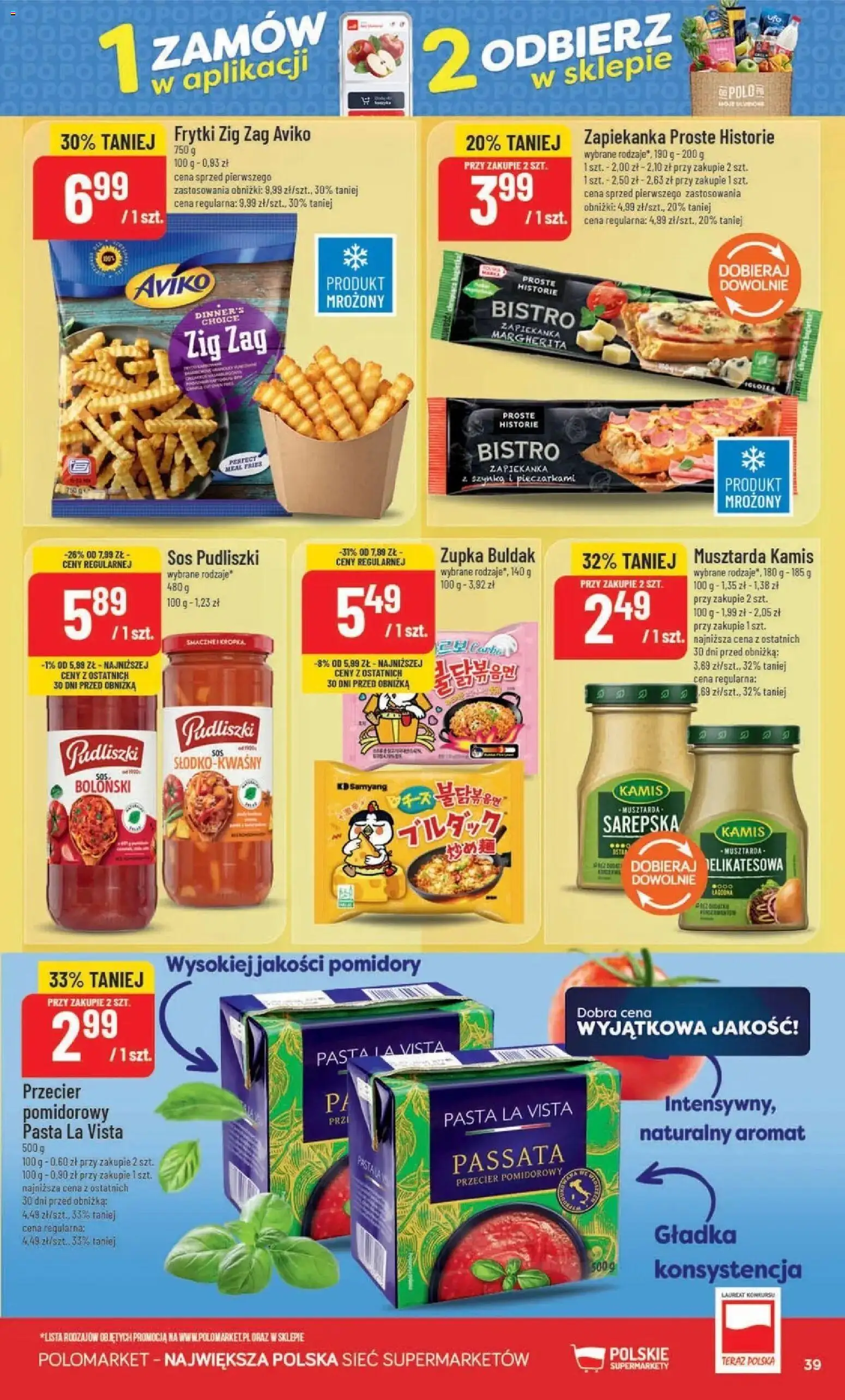Nowa POLOmarket gazetka od jutra 30.09.2026 | Strona: 39 | Produkty: Przecier pomidorowy, Zapiekanka, Musztarda, Passata