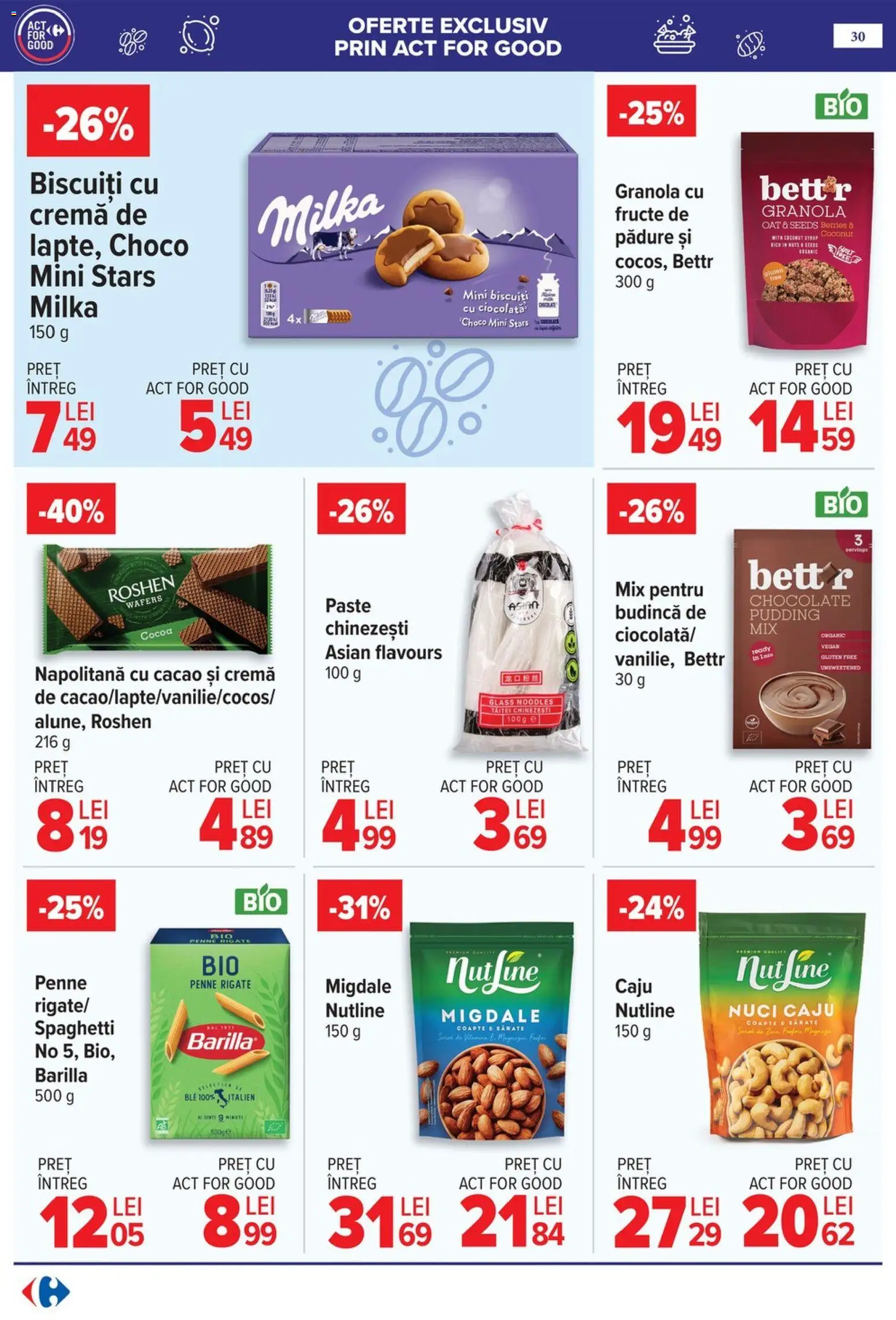 Noul catalog Carrefour – valabil de la 06.05.2026 | Pagină: 33 | Produse: Noodles, Paste, Nuci, Biscuiți