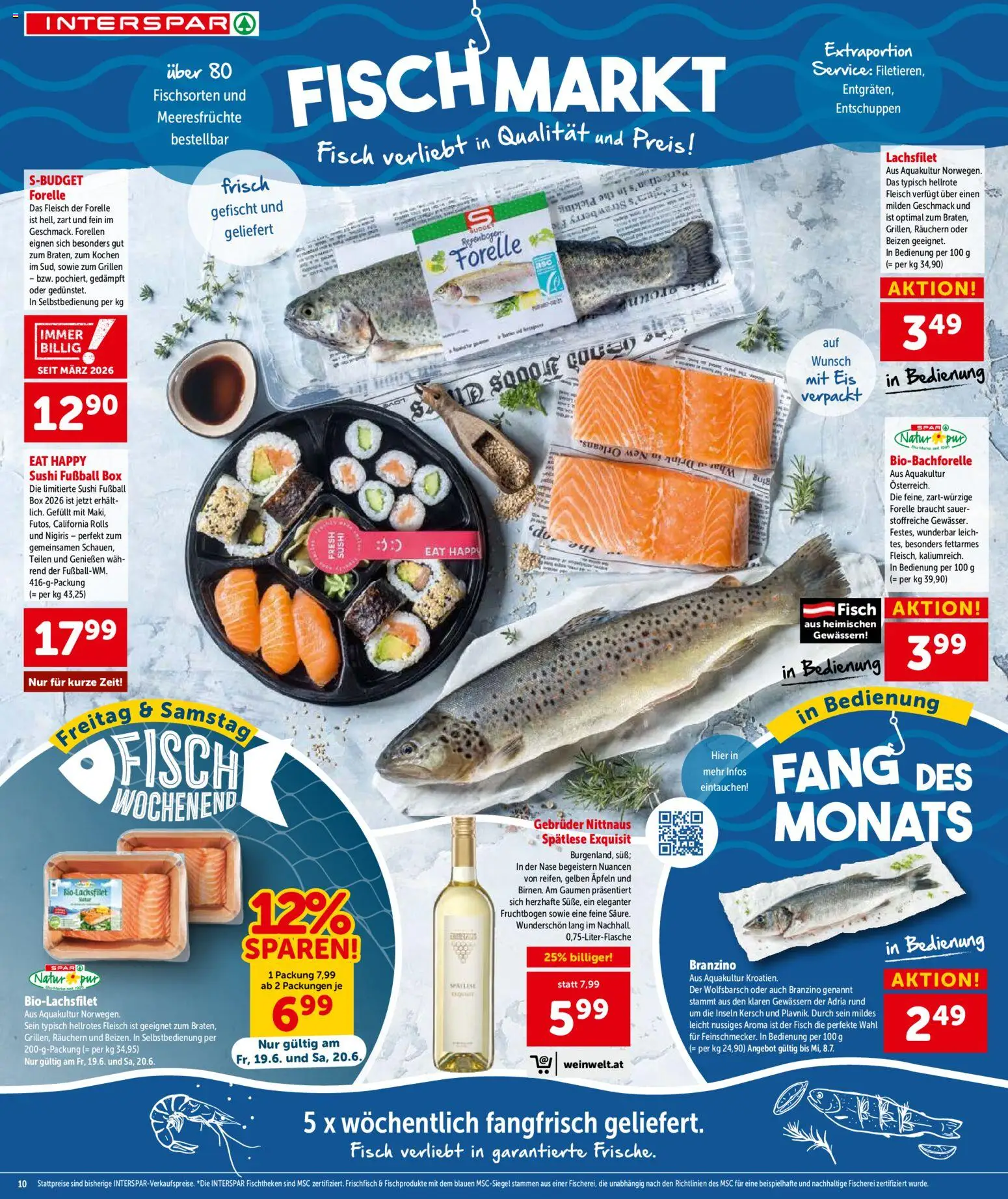 Interspar Flugblatt - Vorarlberg gültig ab 18.06.2026 | Seite: 10 | Produkte: Eis, Meeresfrüchte, Box, Fisch