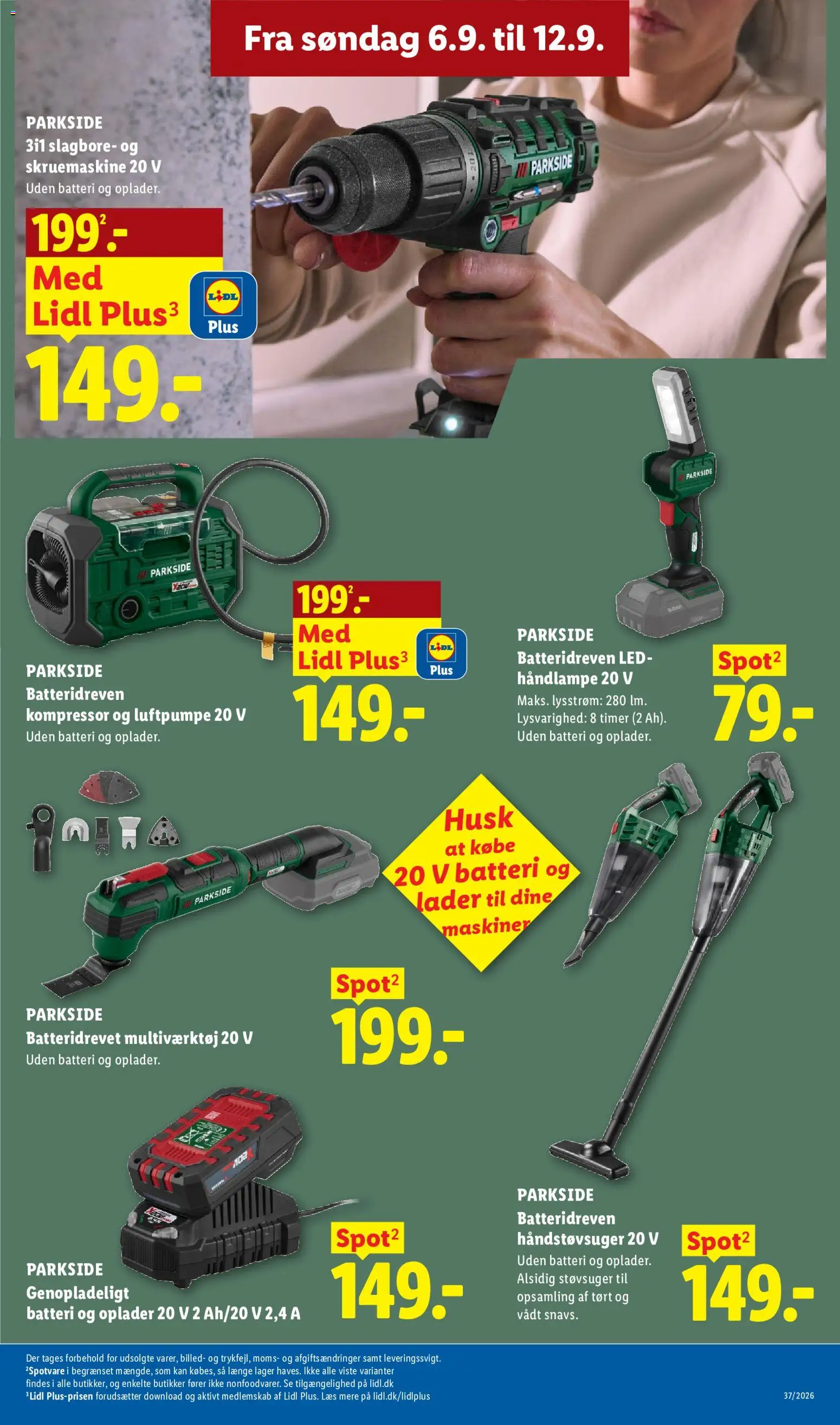 Lidl tilbudsavis – gyldig fra 06/09/2026 | Side: 20 | Produkter: Søm, Støvsuger, Batteri