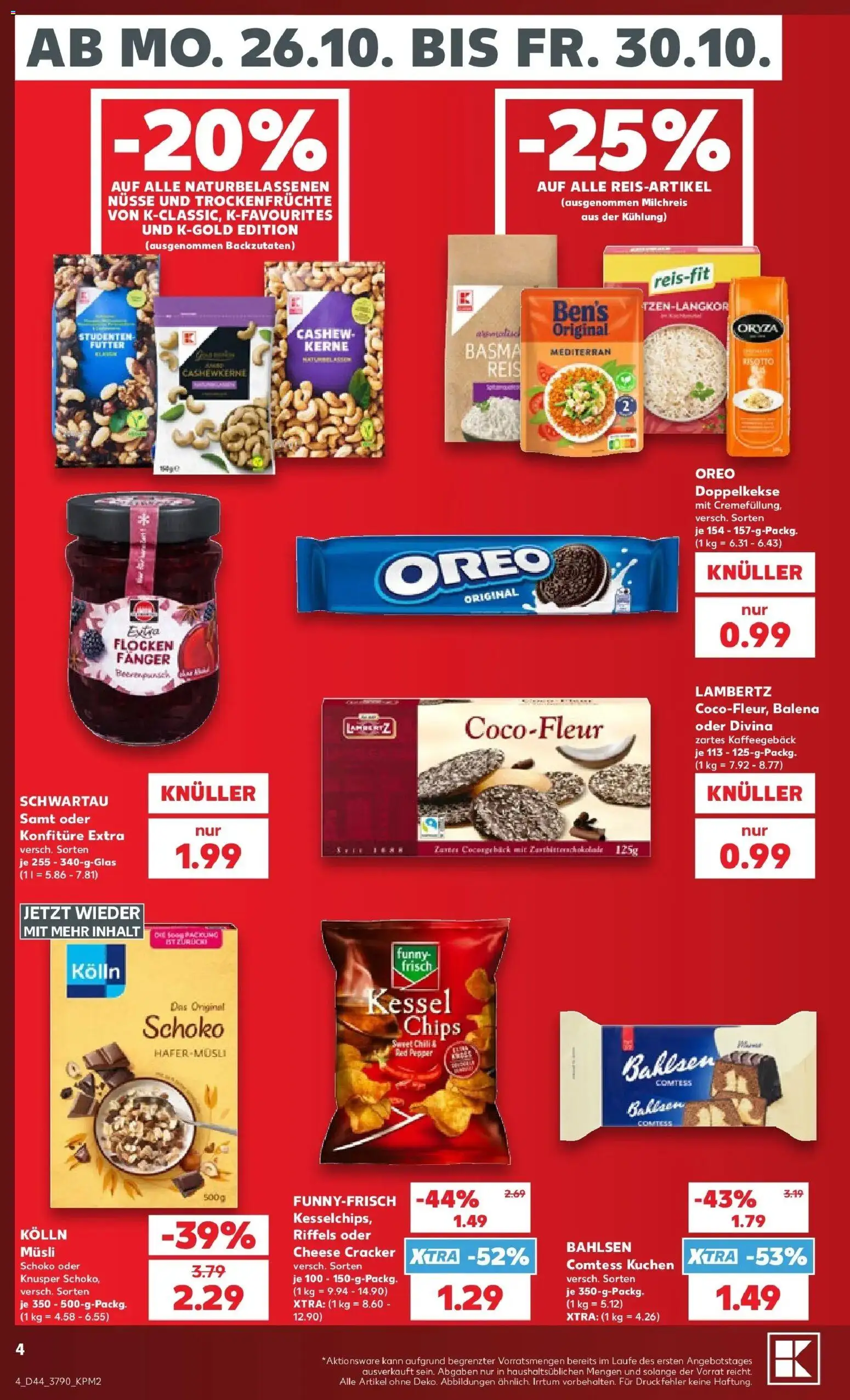 Prospekt Kaufland ab 26.10.2026 » Angebote Online zum Blättern | Seite: 8 | Produkte: Cashew, Reis, Kuchen, Chips