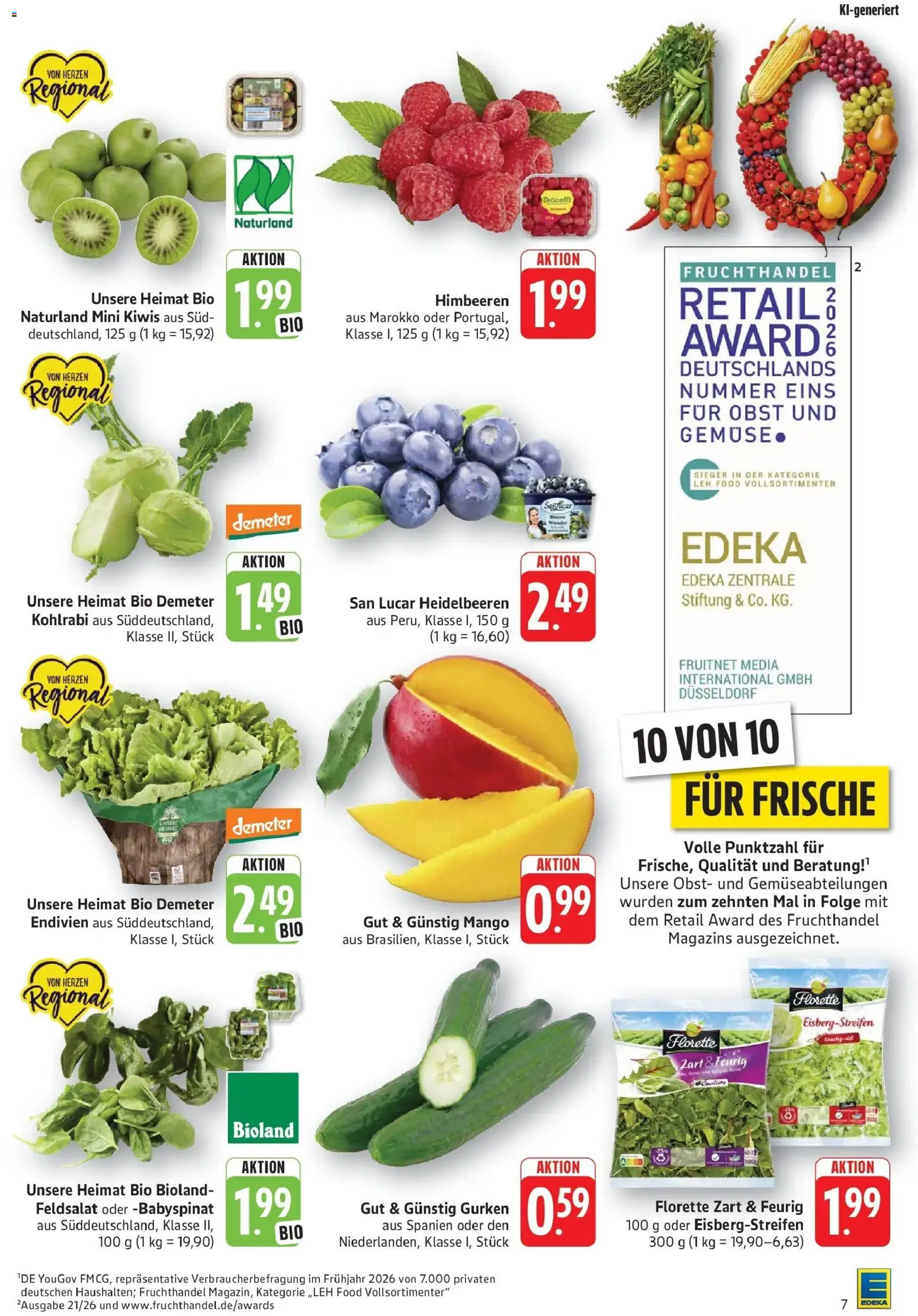 Edeka Prospekt Pirmasens (ab 12.10.2026) » Angebote Online | Seite: 7 | Produkte: Himbeeren, Kohlrabi, Obst, Mango