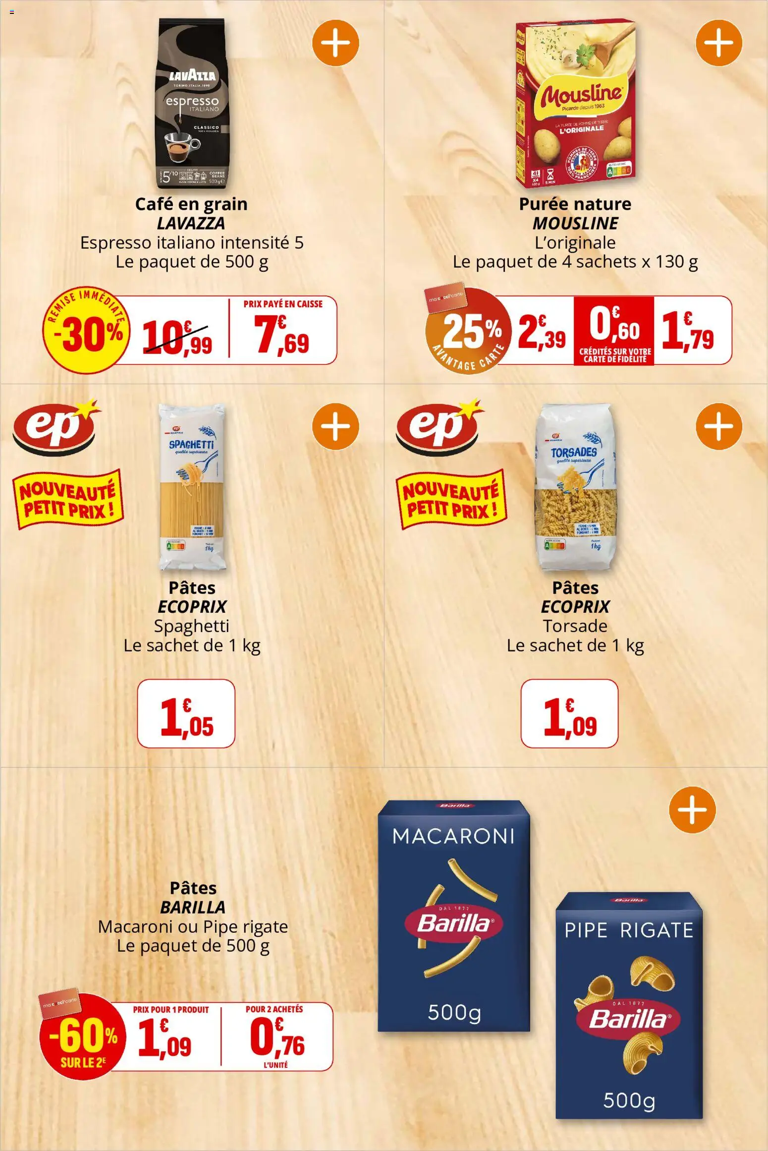 {H1} | Page: 26 | Produits: Pomme, Spaghetti, Café en grain, Café