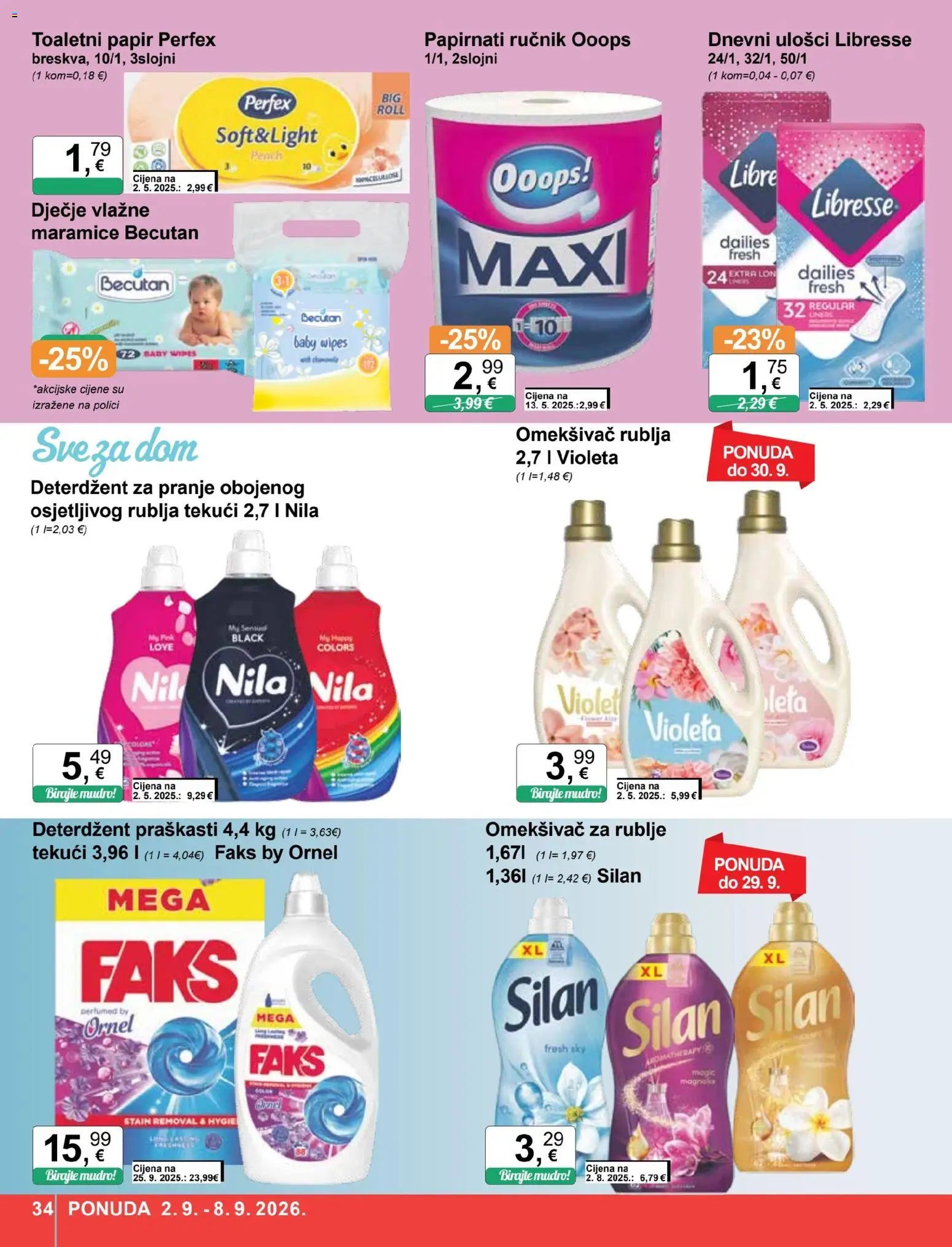 KTC katalog | vrijedi od 02.09.2026 | Stranica: 34 | Proizvodi: Faks, Deterdžent, Maramice, Toaletni papir