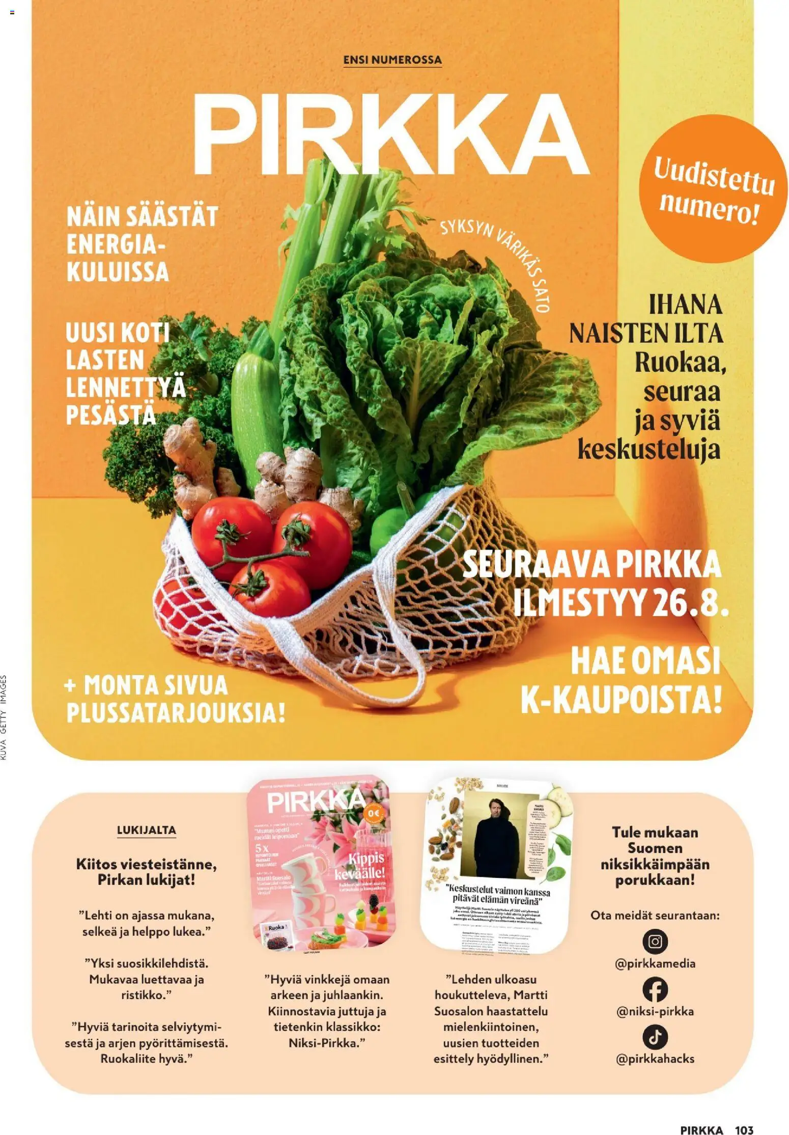 K-Market tarjoukset - Pirkka – voimassa 10.06.2026 alkaen | Sivu: 103