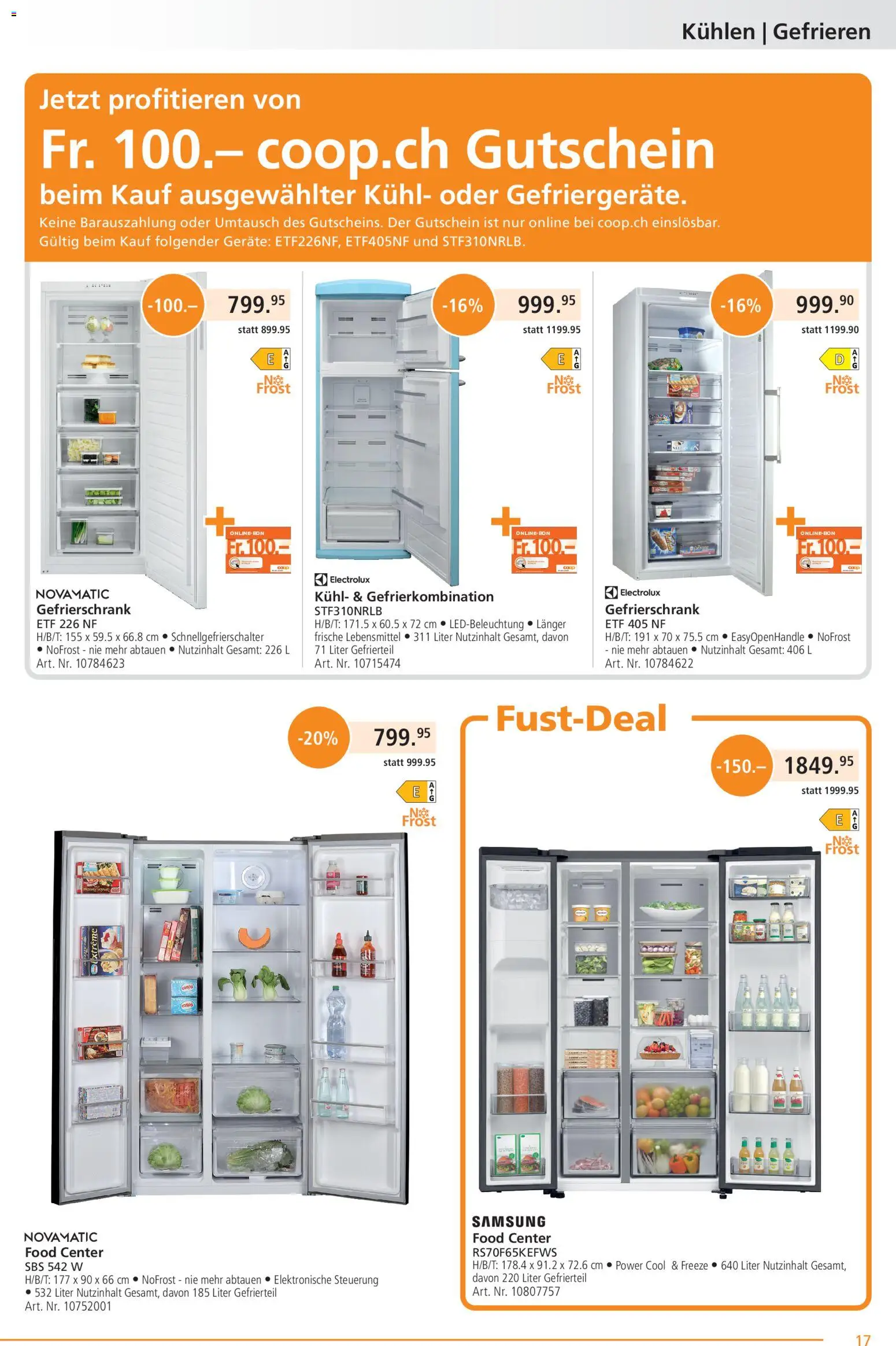 Fust aktionen – gültig ab 26.05.2026 | Seite: 17 | Produkte: Samsung, Gefrierschrank